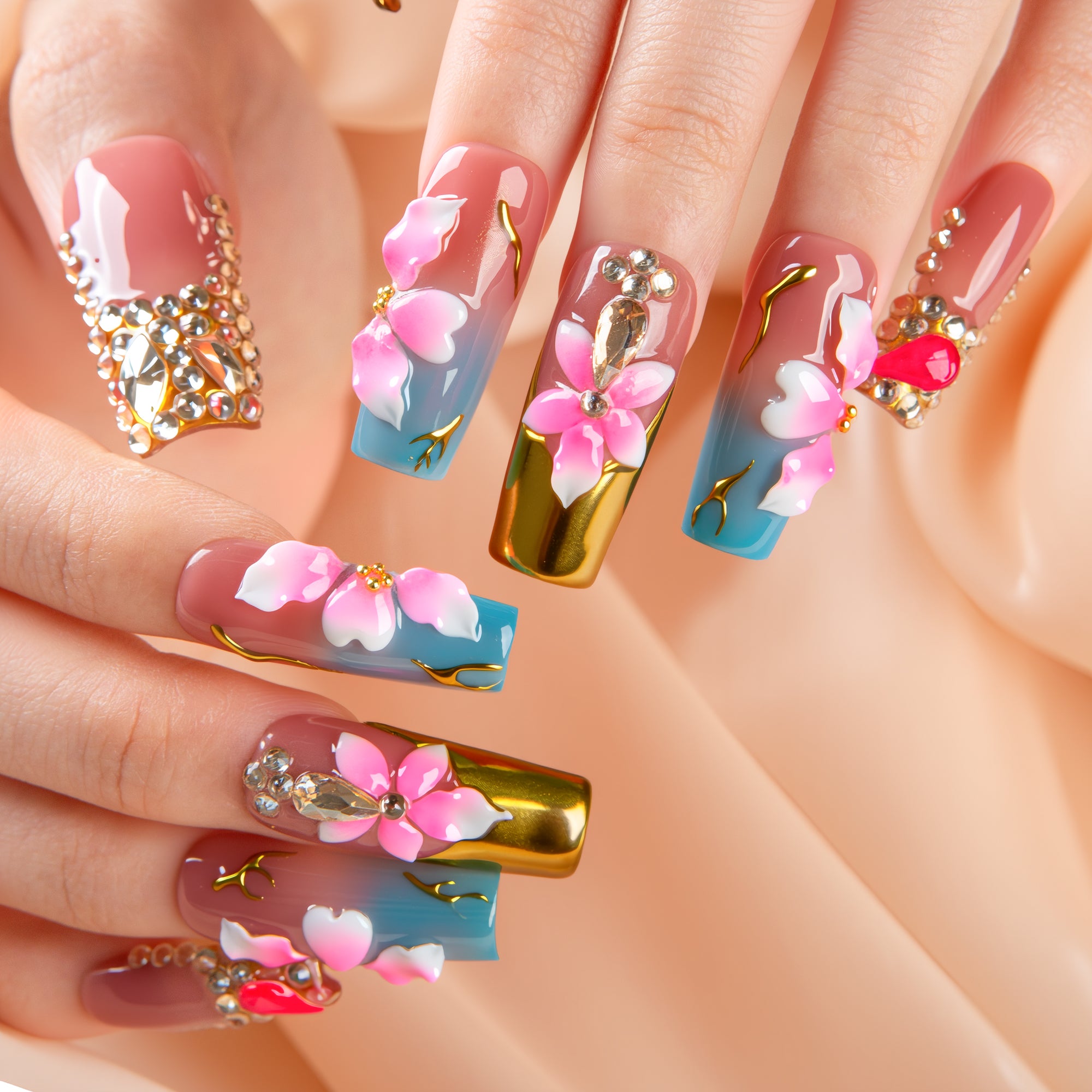 Haute Bloom Handmade Square Nails H787 RTS