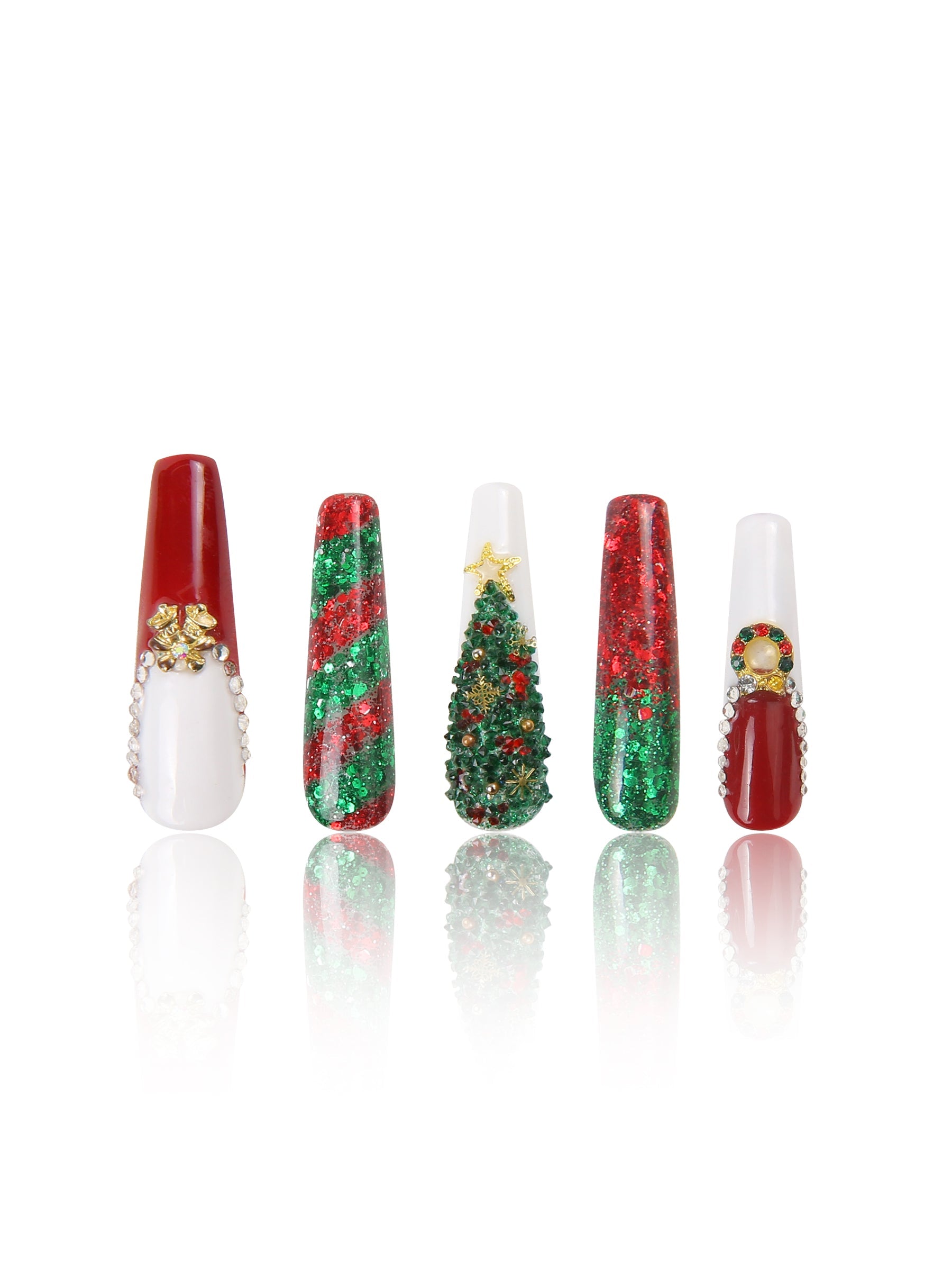 Merry Christmas Handmade Coffin Nails H78