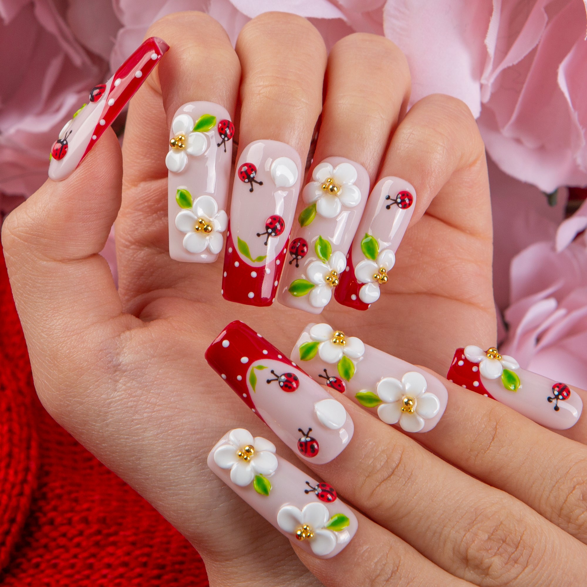 Spring Whispers Handmade Square Nails H792 RTS