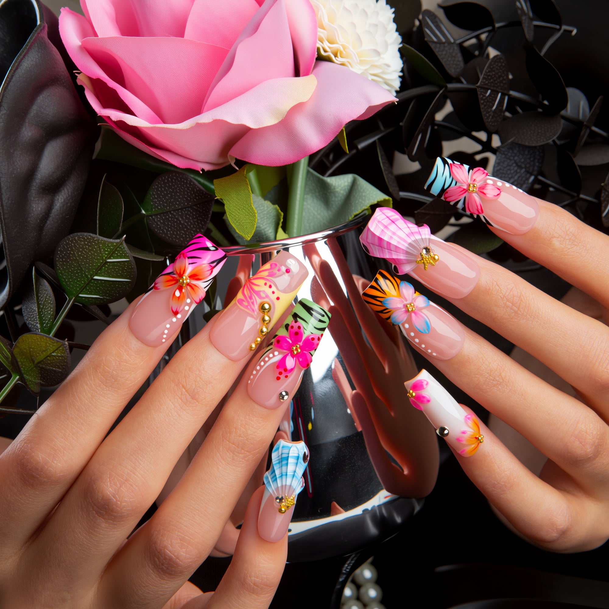 Radiant Petals Handmade Nails H797