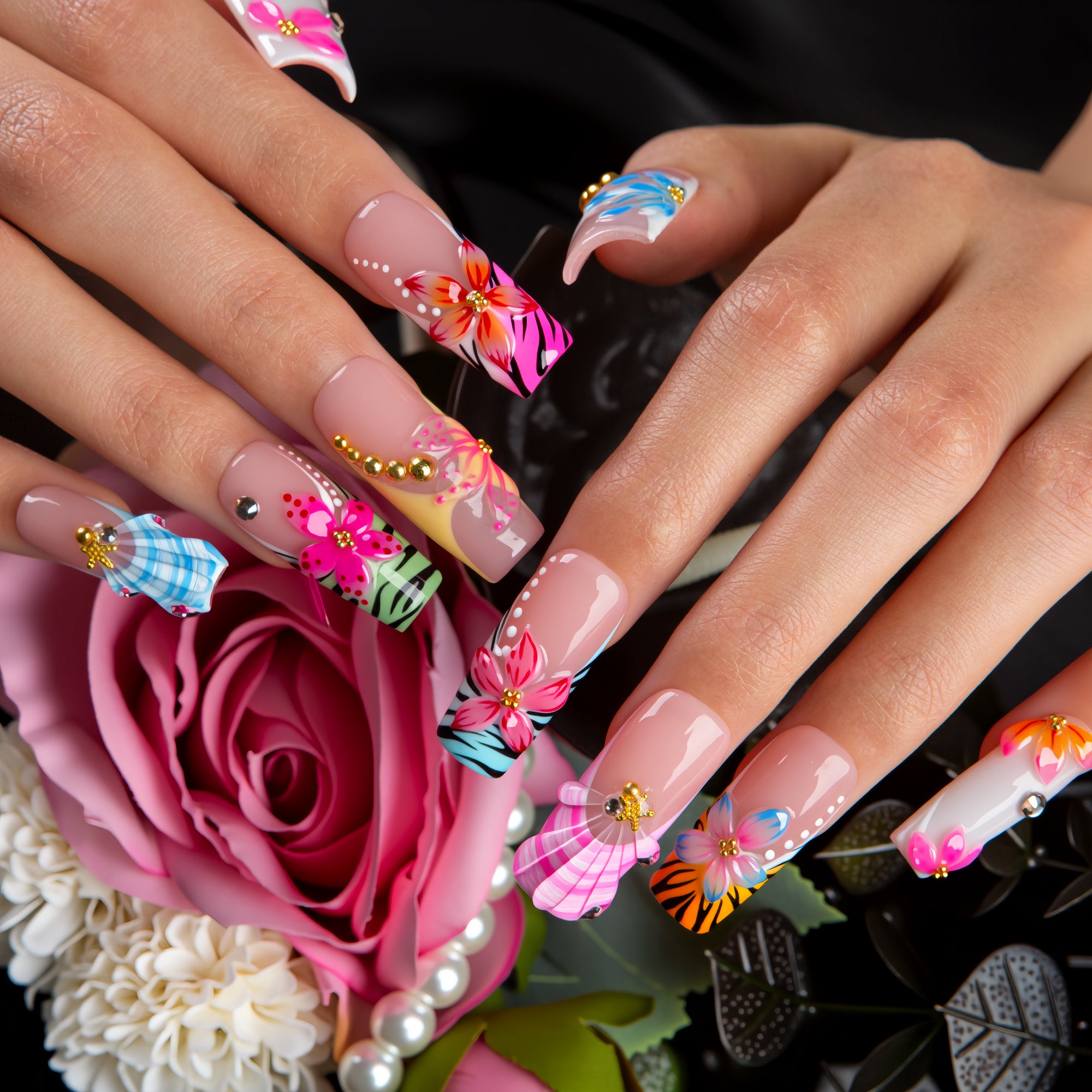 Radiant Petals Handmade Nails H797