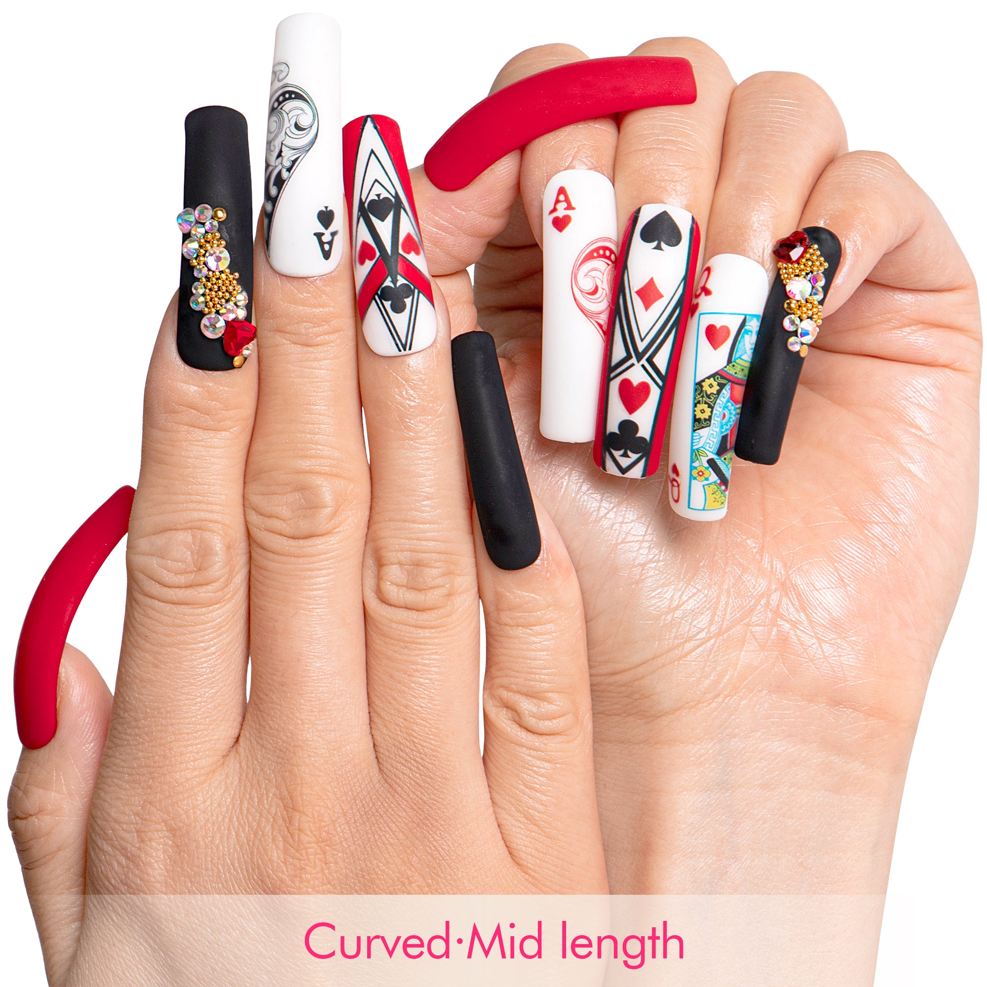 Poker Night Handmade Nails H800