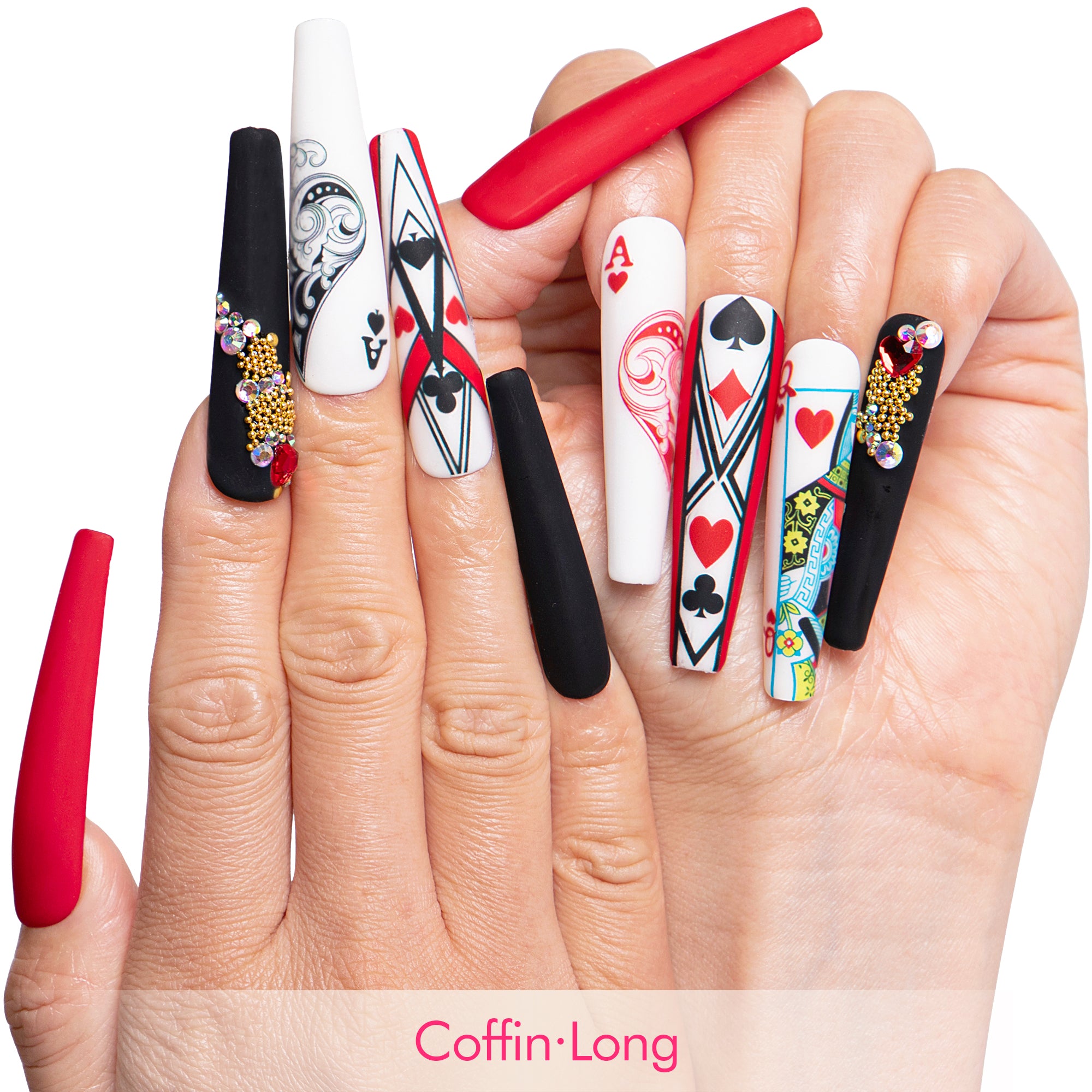 Poker Night Handmade Nails H800