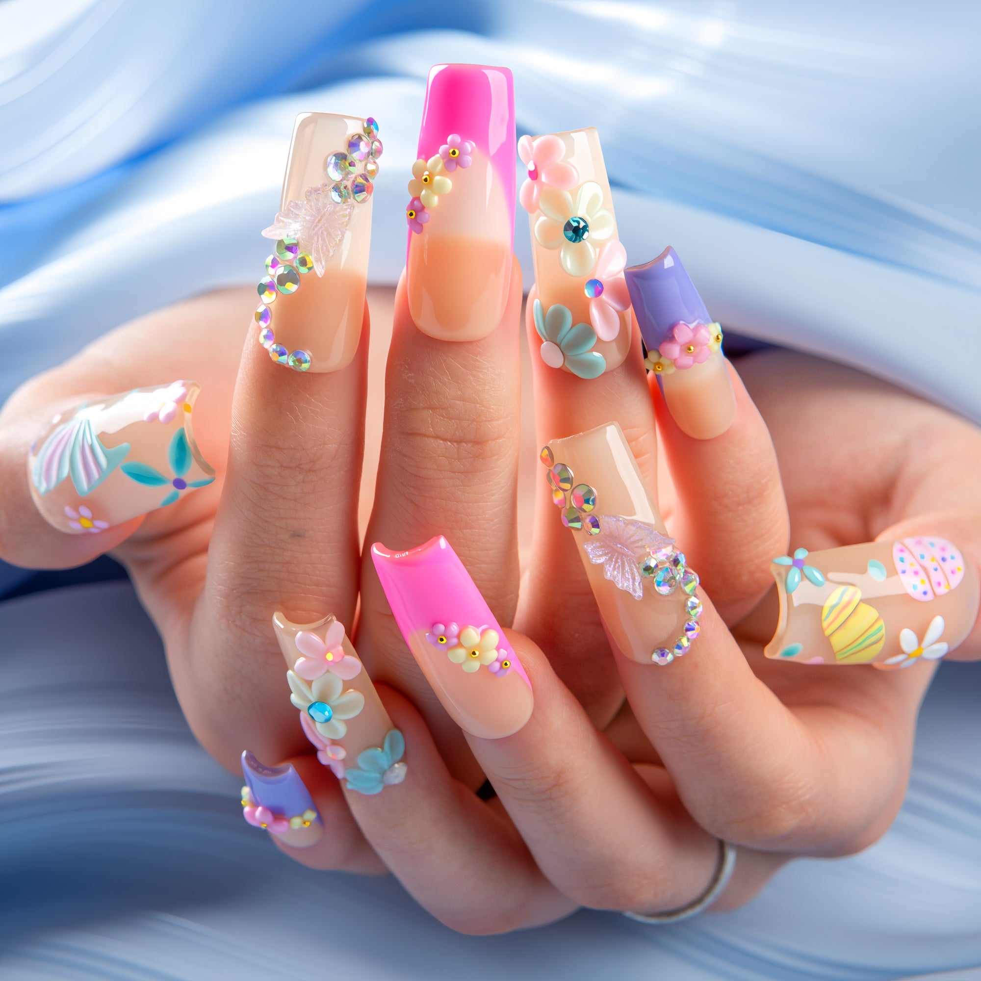 Hue Hoppers Handmade Square Nails H803 RTS