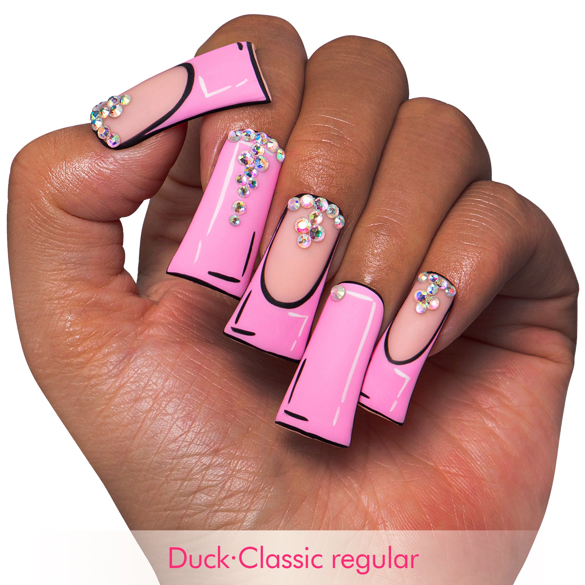 Pop Art French Tip Handmade Nails H81