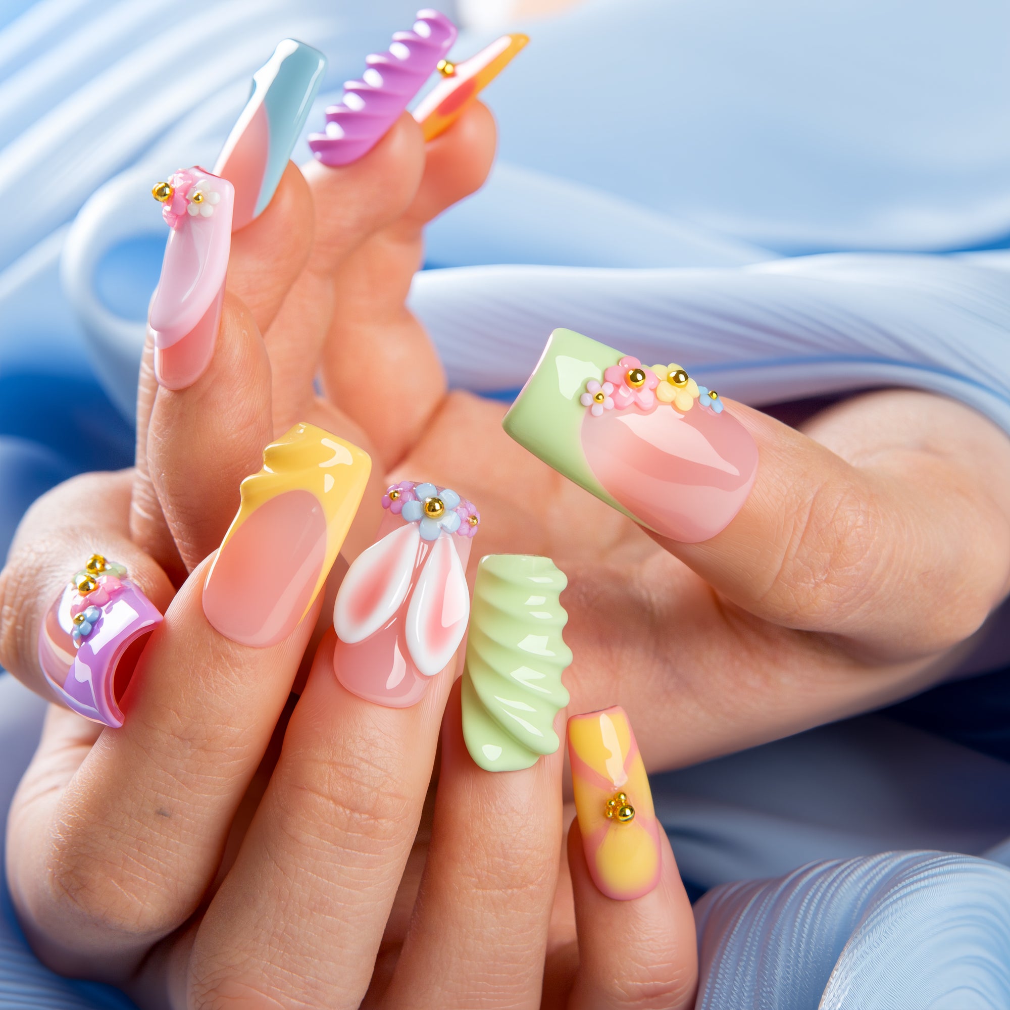 Pastel Bunnies Handmade Nails H810