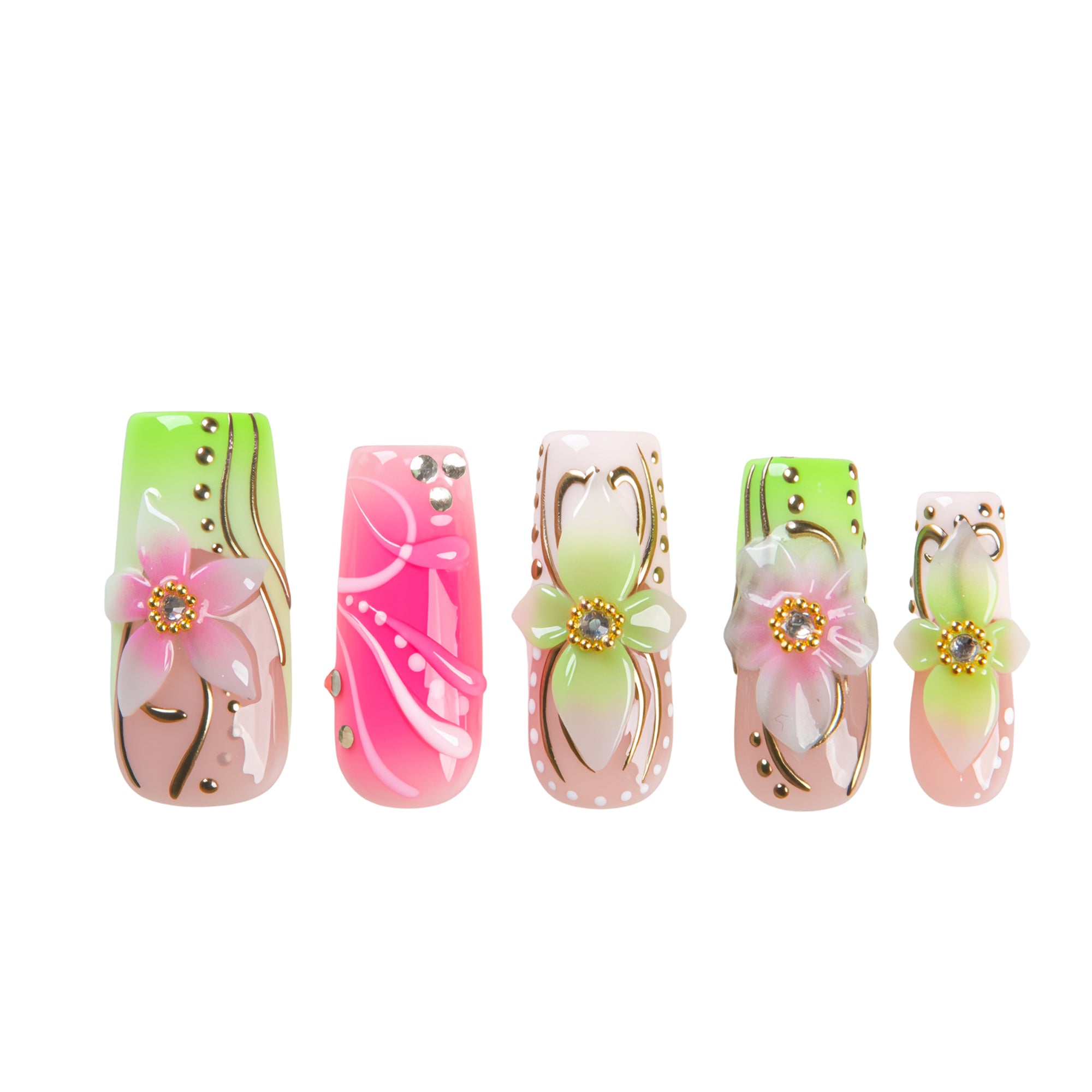 Pink Meadow Handmade Nails H812