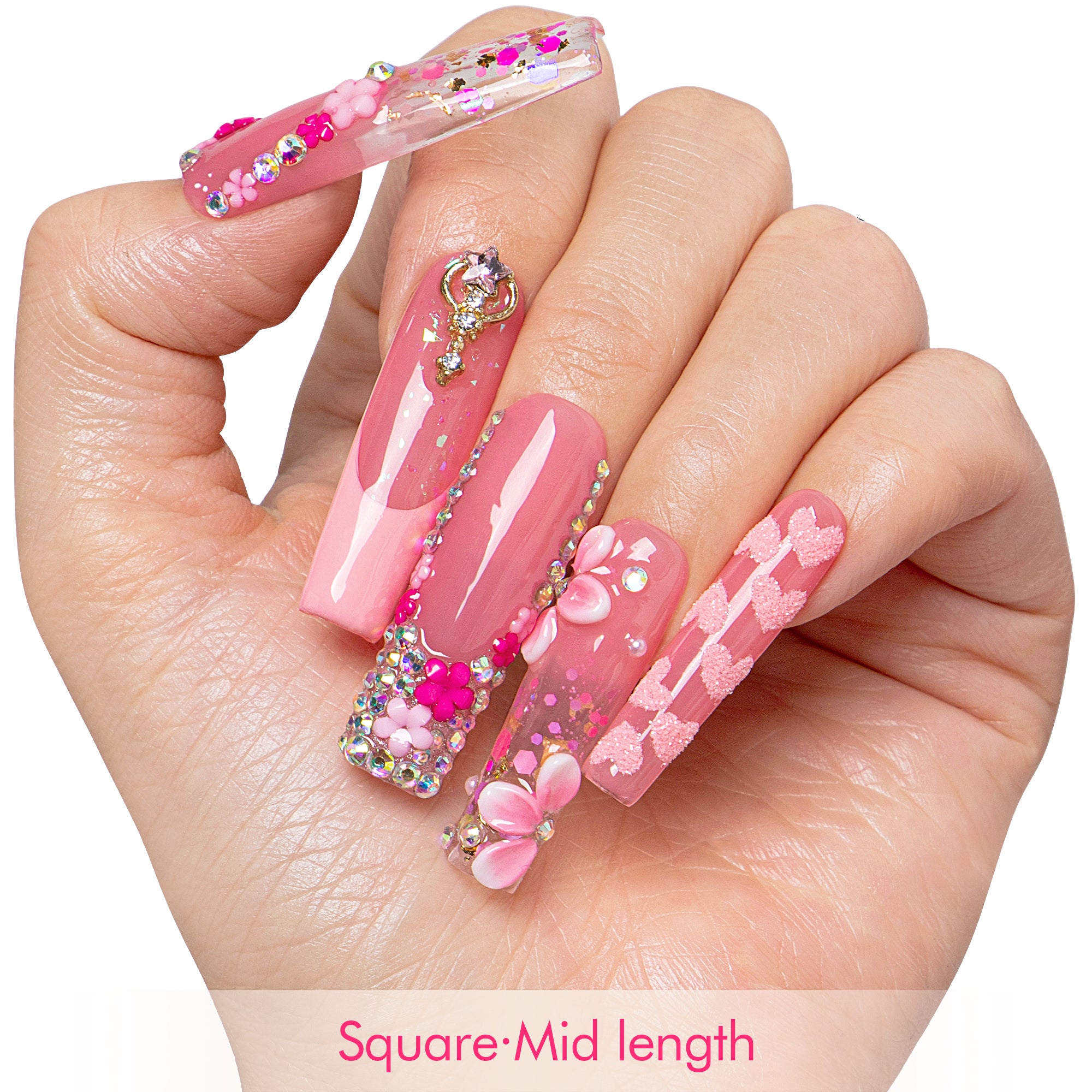 Rosy Crush Handmade Nails H815