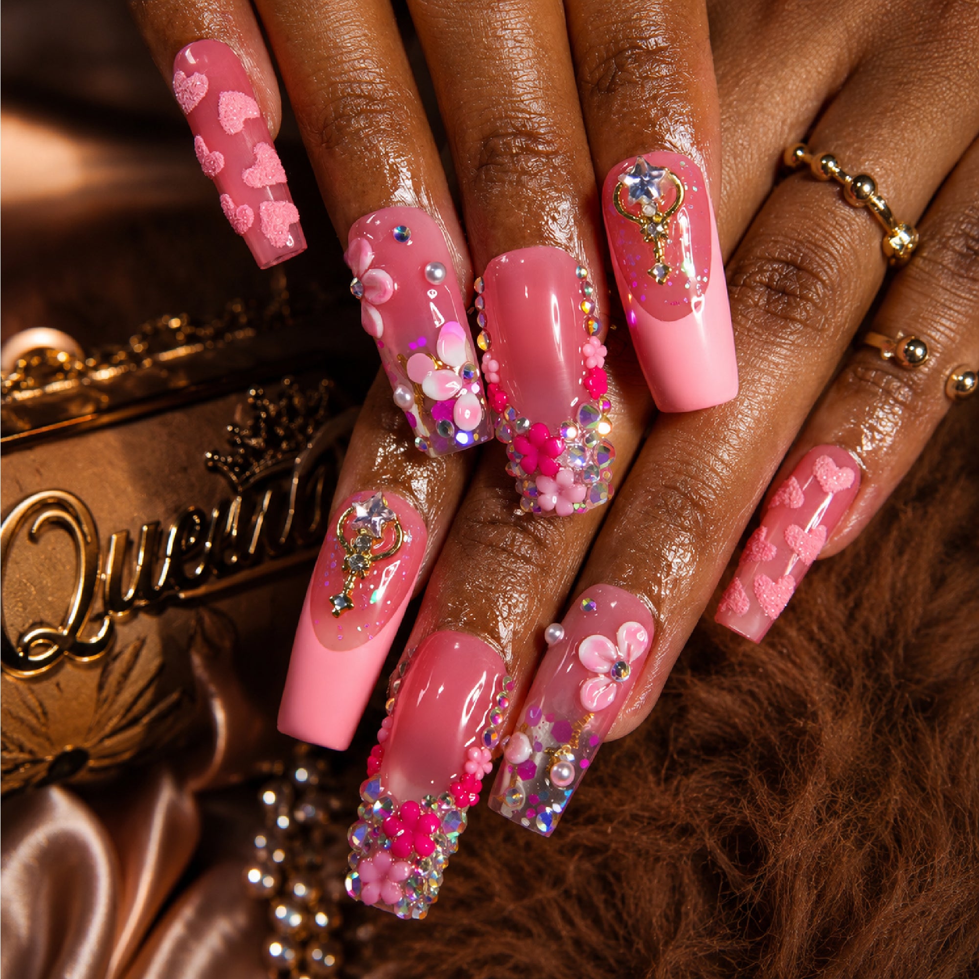 Rosy Crush Handmade Nails H815