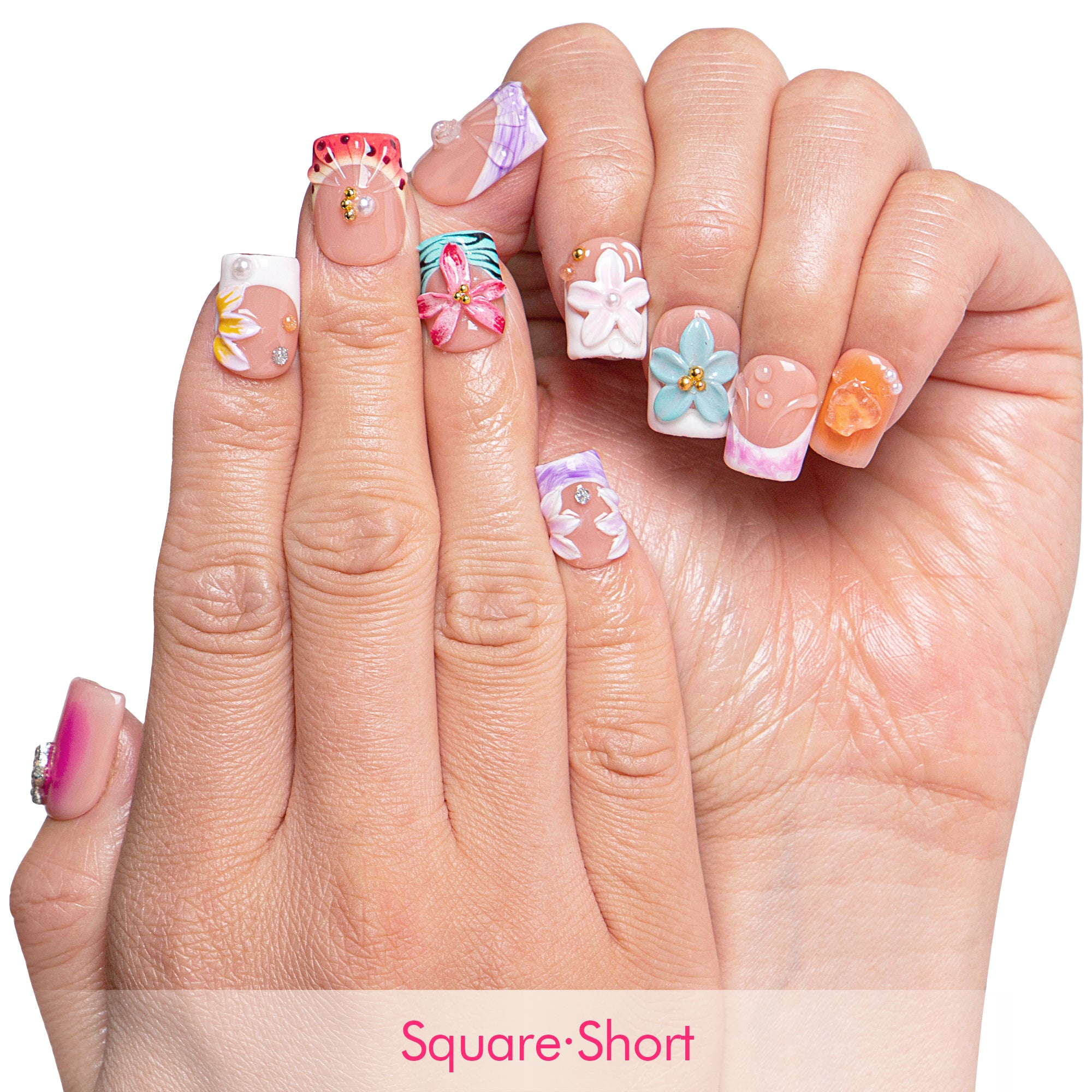 Tropical Seashell Handmade Nails H838