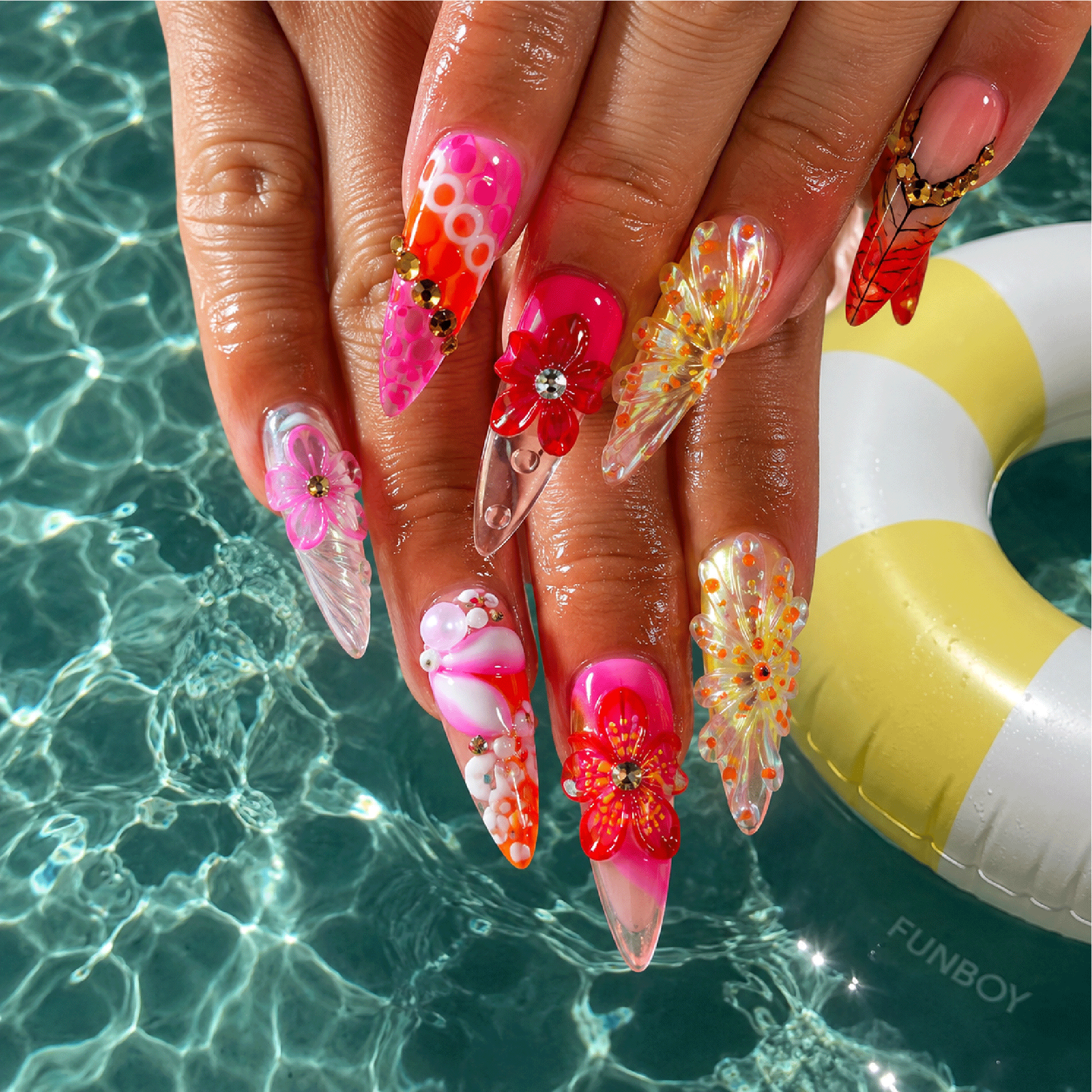 Neon Petal Handmade Nails H843