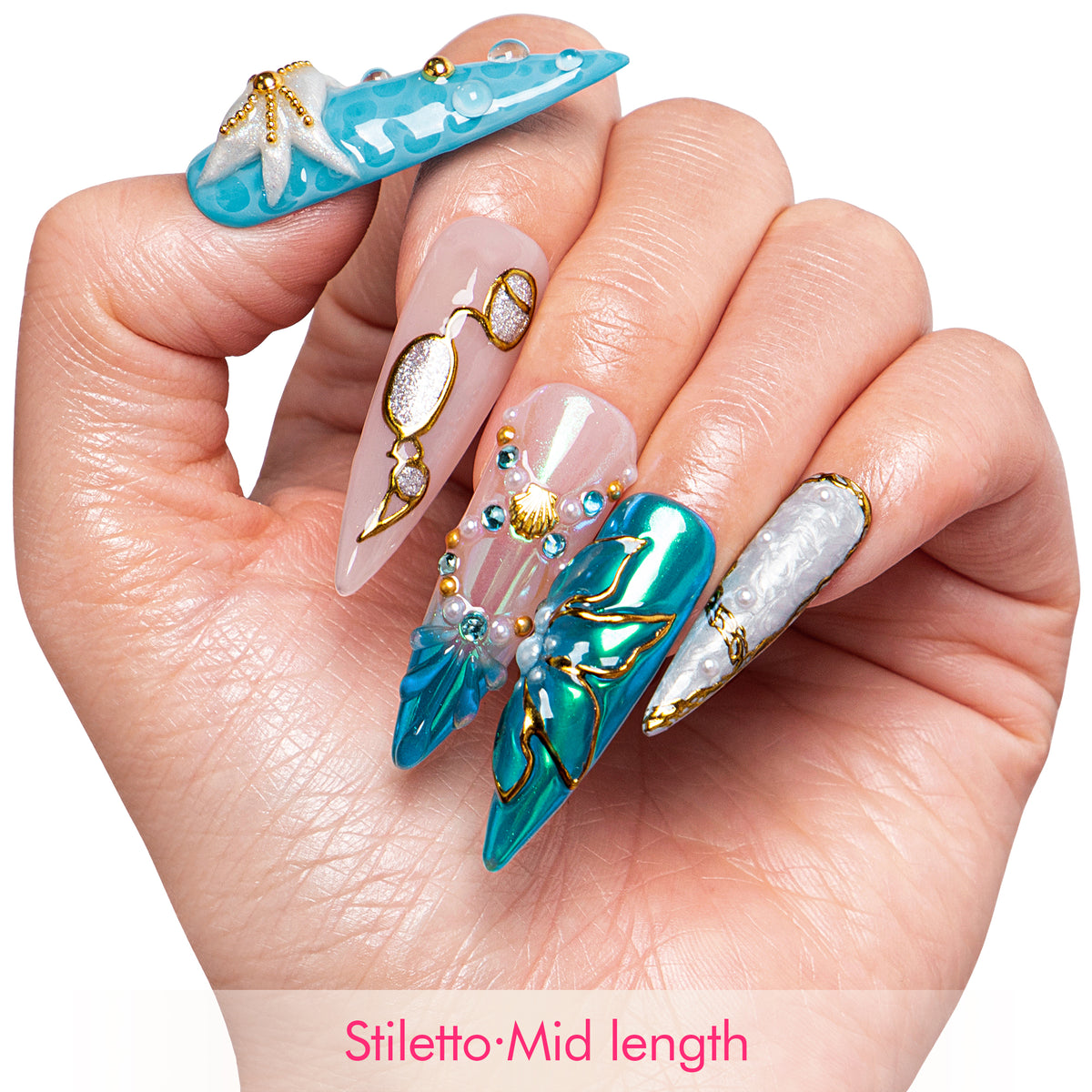 Ocean Siren Handmade Nails H845