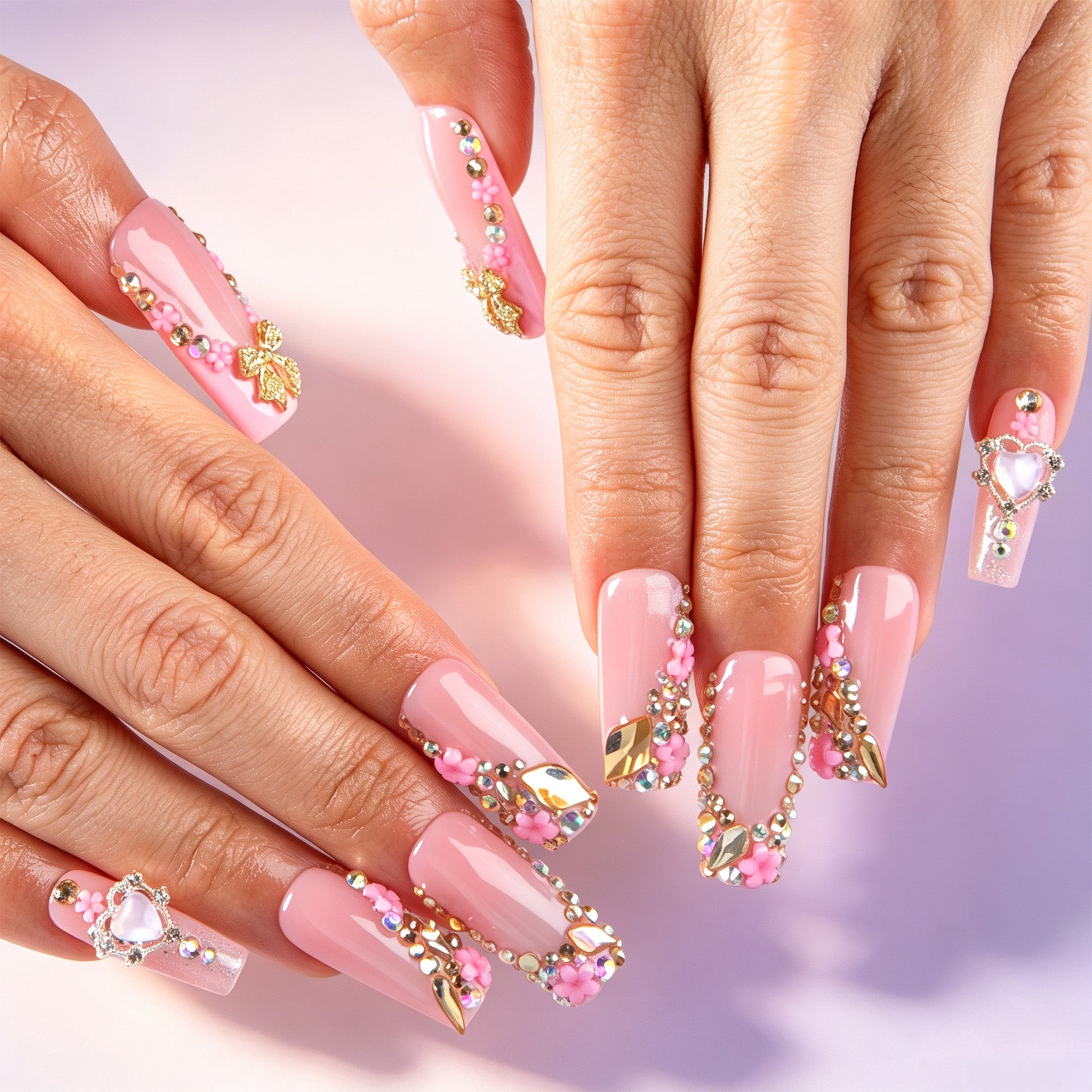 Pink Fairy Handmade Nails H847