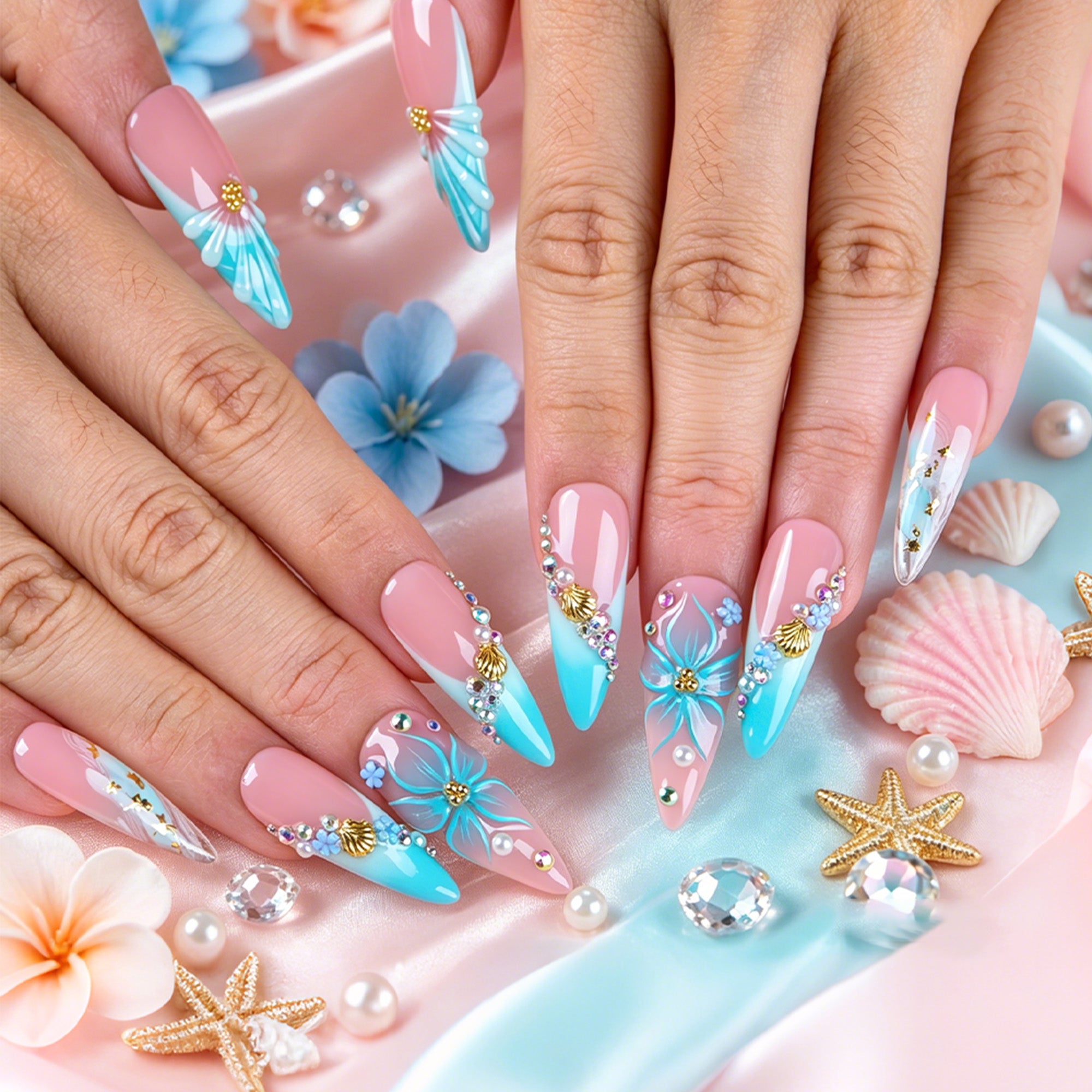 Aqua Dream Handmade Nails H850