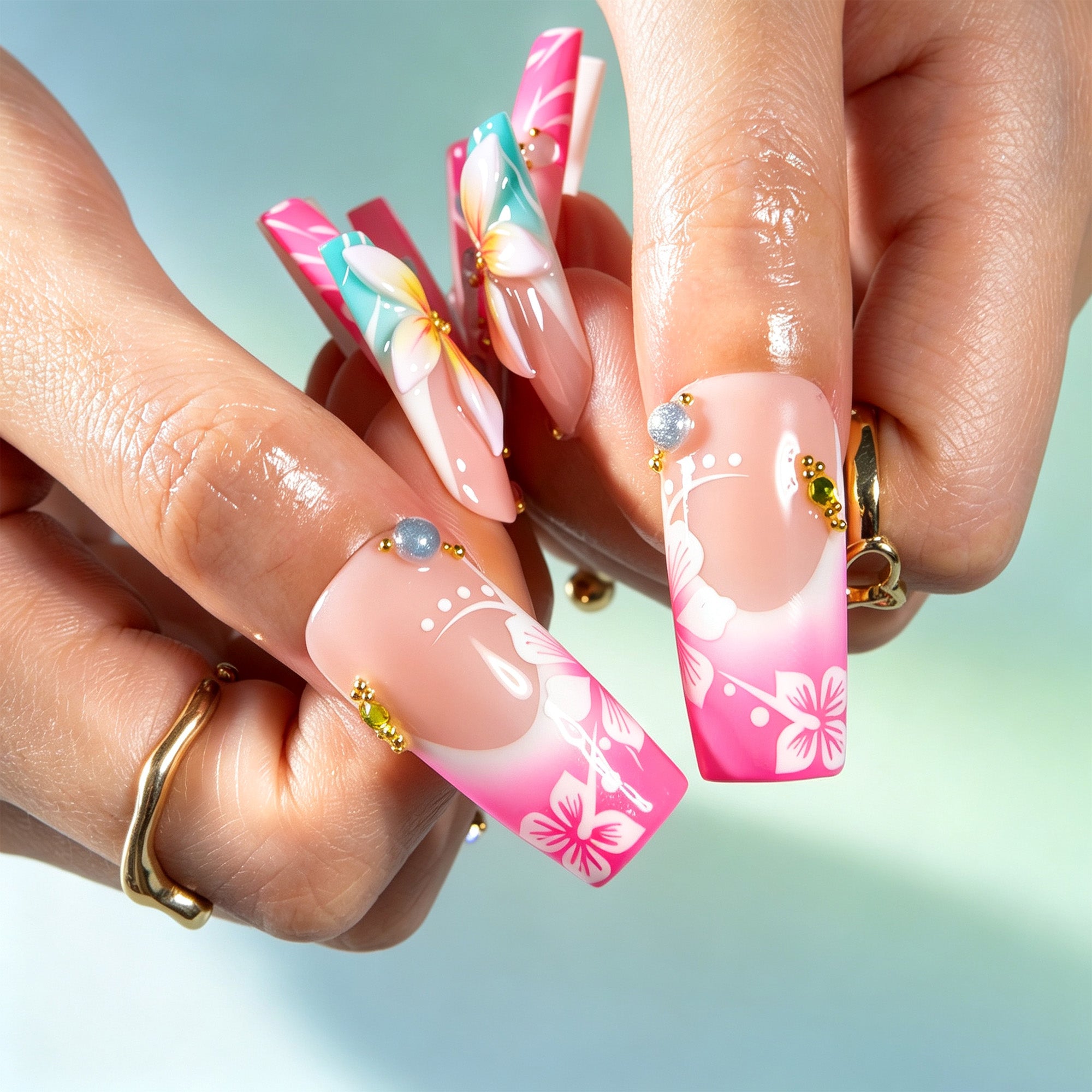 Tropical Island Handmade Nails H852