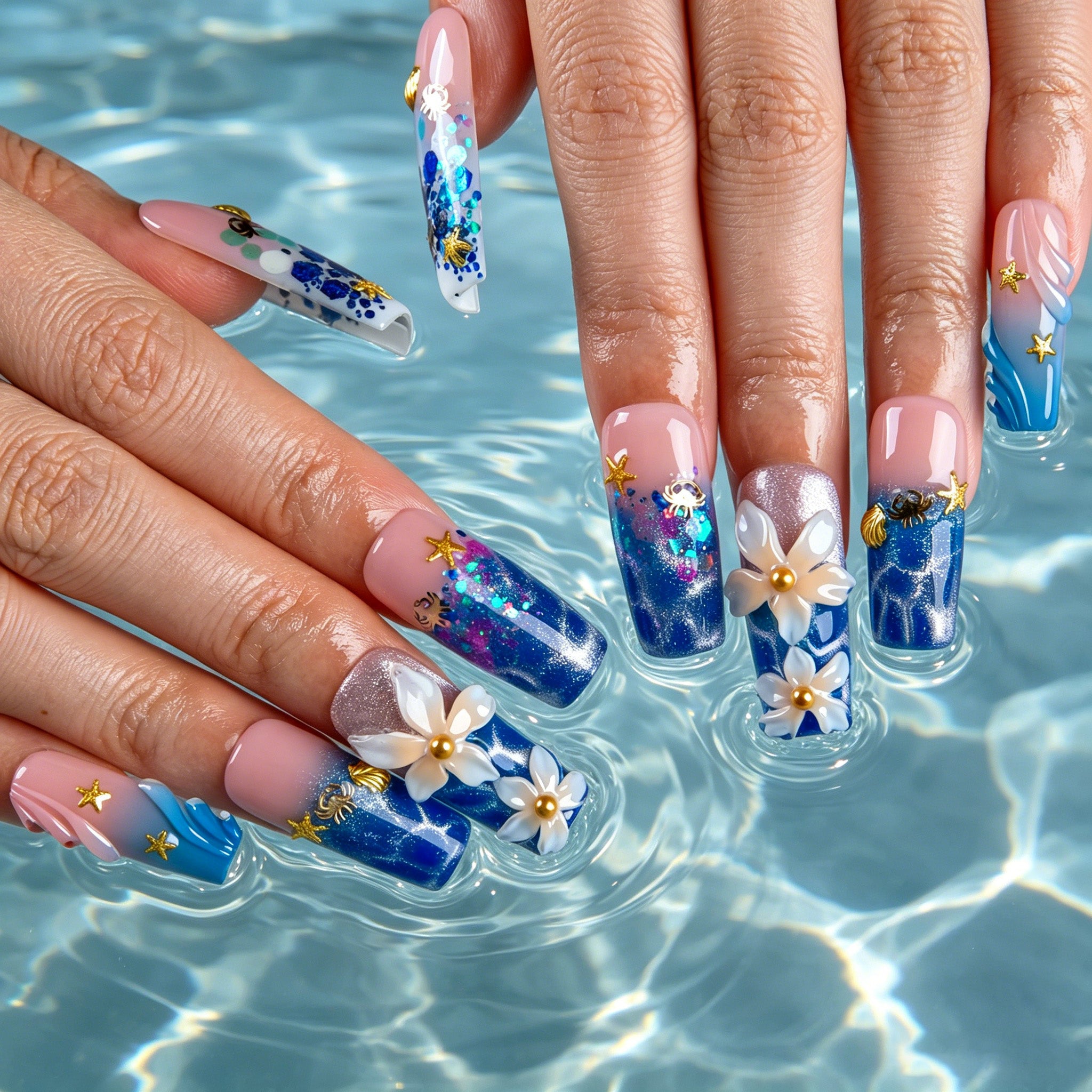 Ocean Reverie Handmade Nails H863