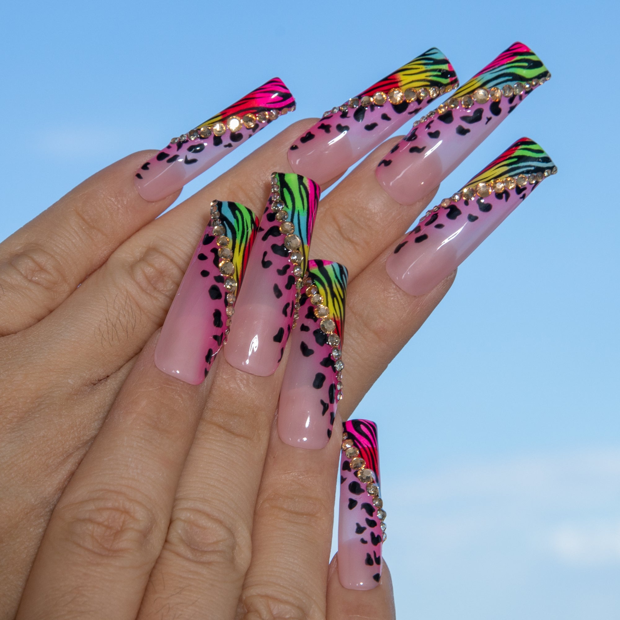 Neon Safari Handmade Nails H868