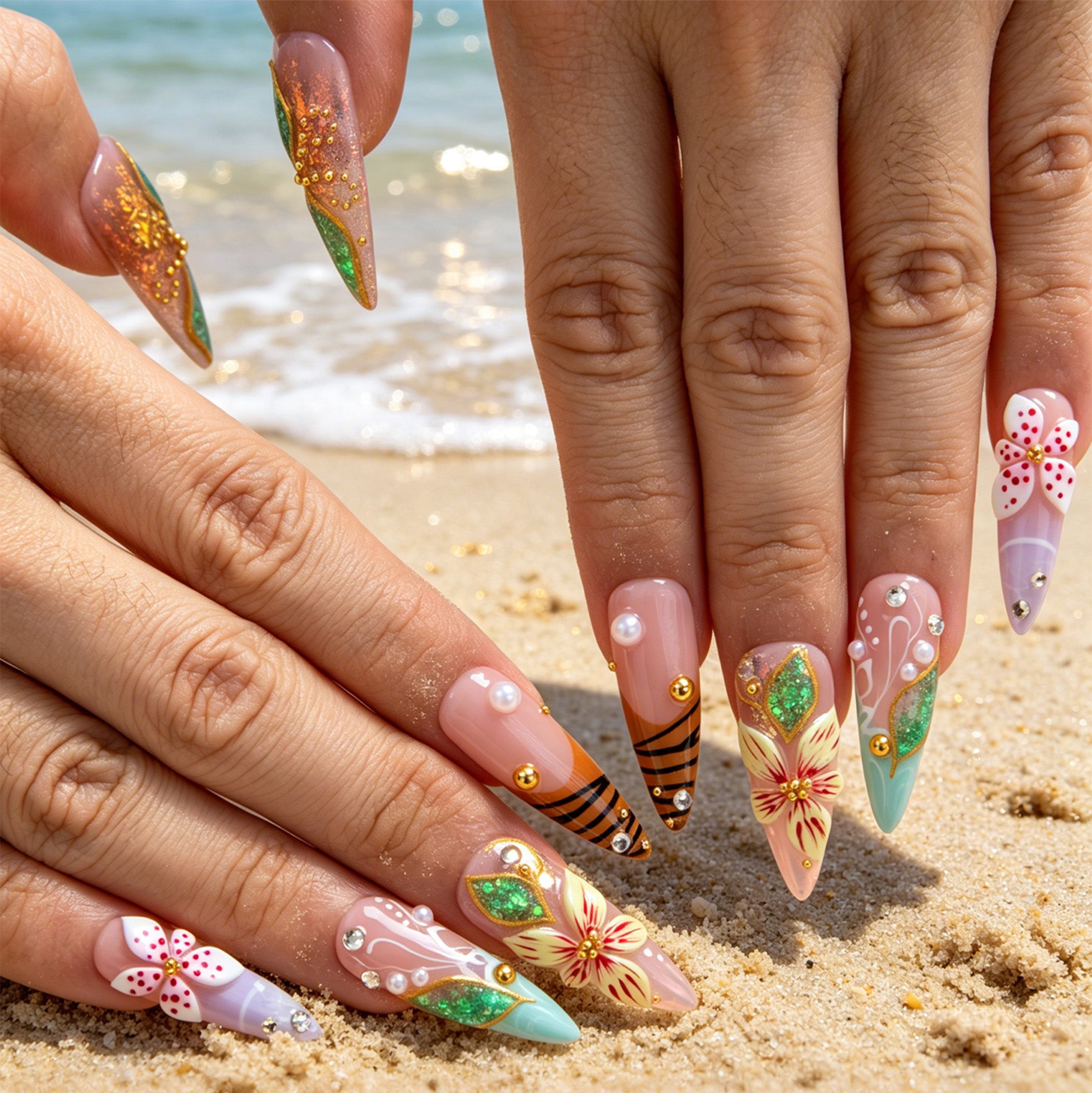 Tropical Muse Handmade Nails H869