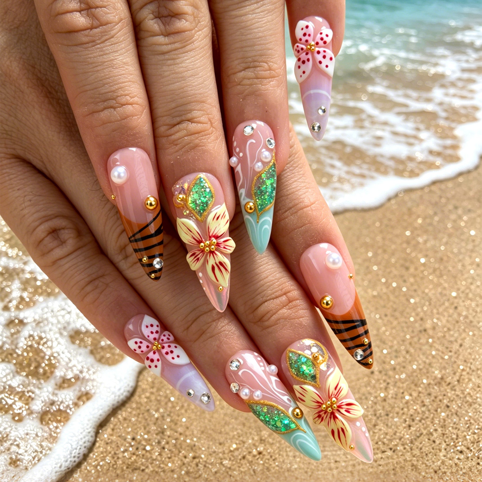 Tropical Muse Handmade Nails H869