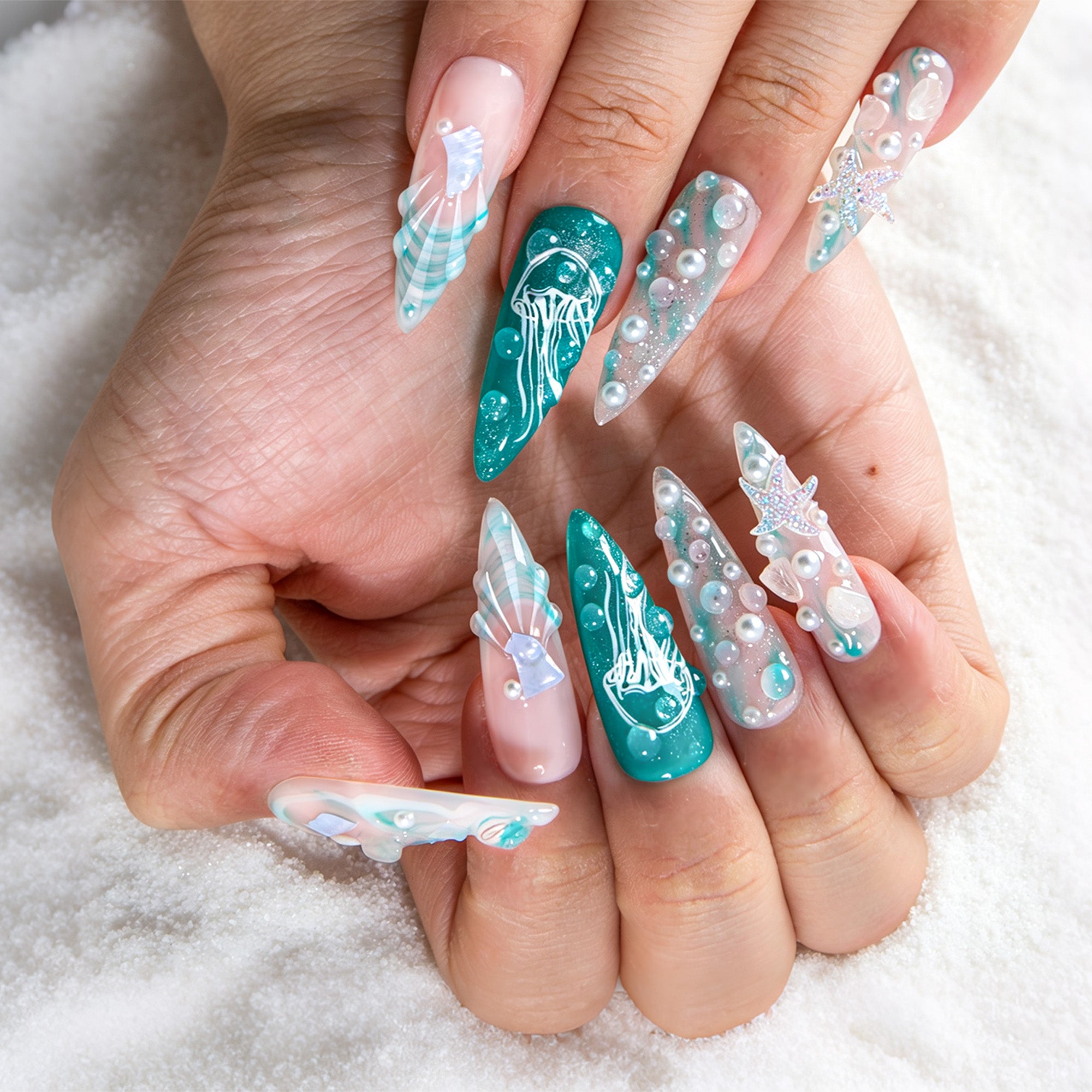 Moon Jelly Handmade Nails H873
