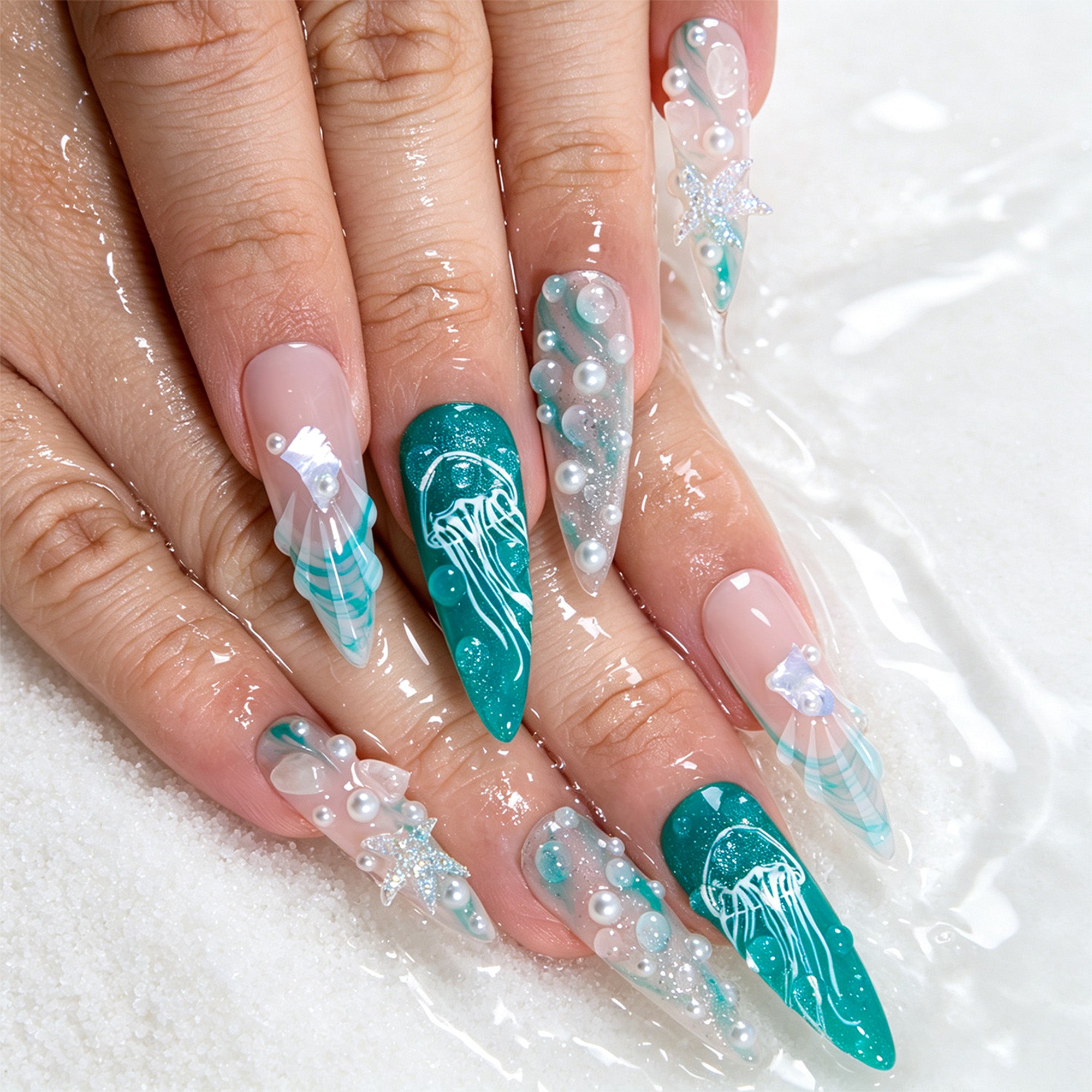 Moon Jelly Handmade Nails H873