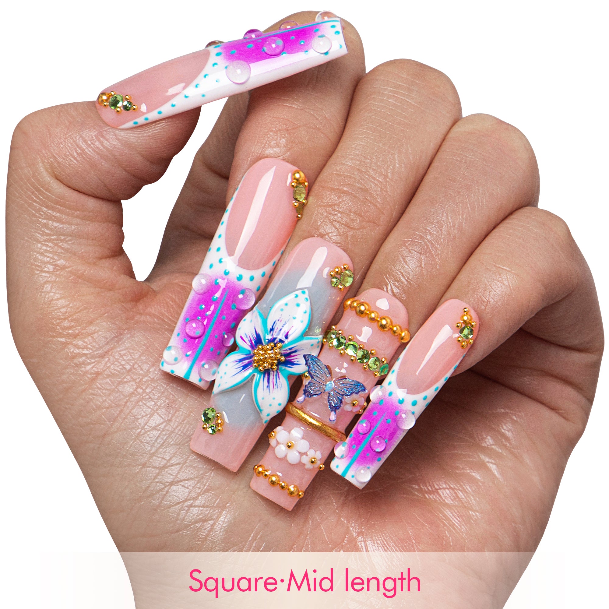 Paradise Flutter Handmade Nails H877