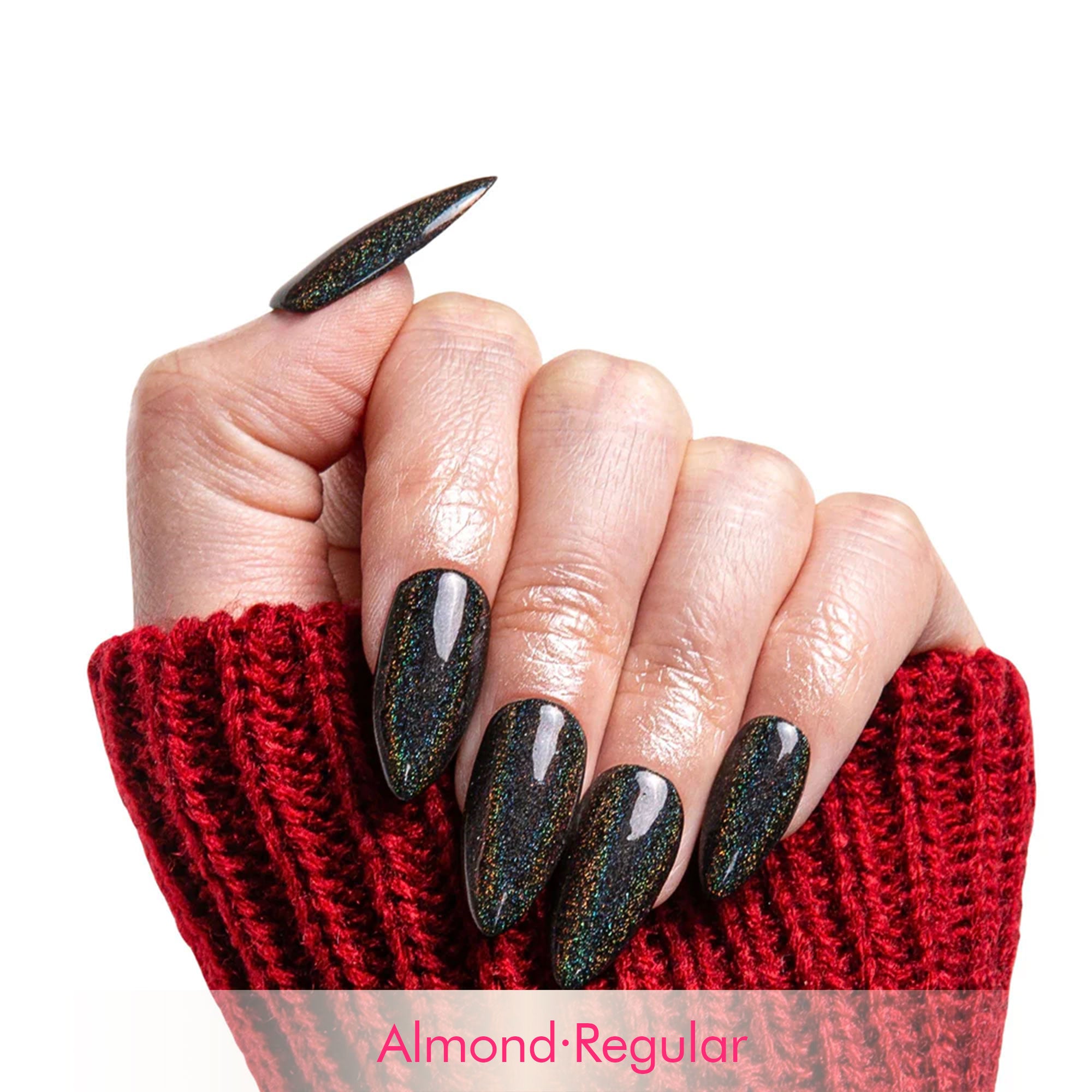 Mirror Black Handmade Nails H9