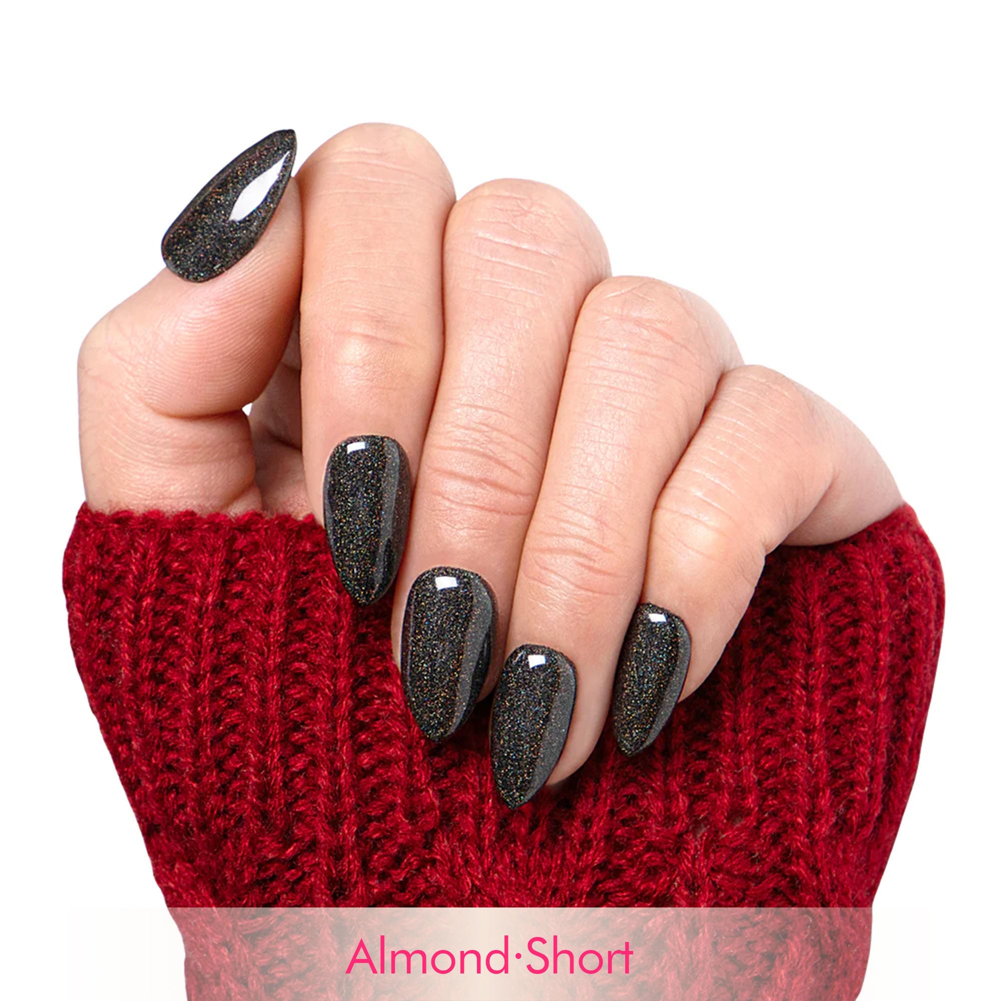 Mirror Black Handmade Nails H9