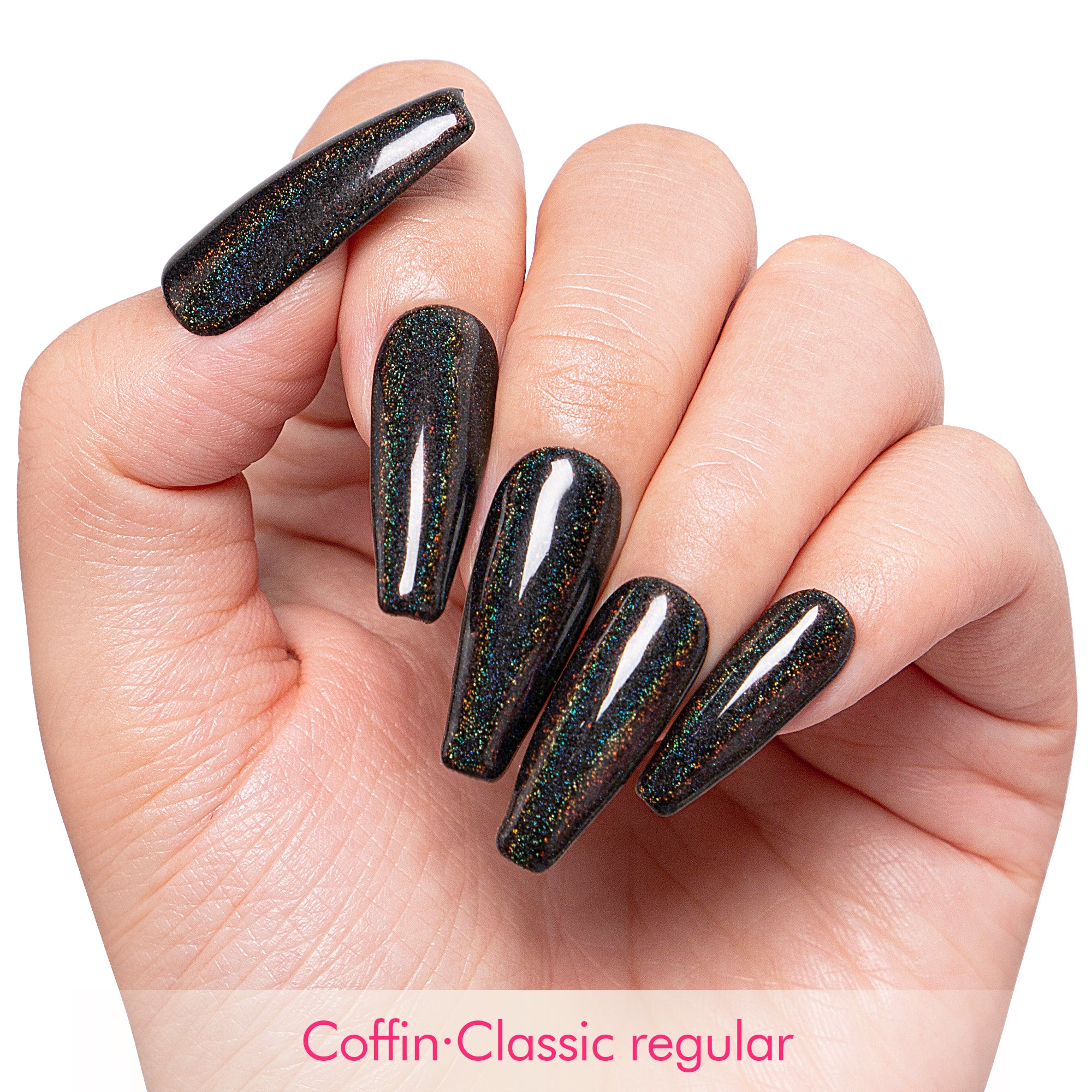 Mirror Black Handmade Nails H9