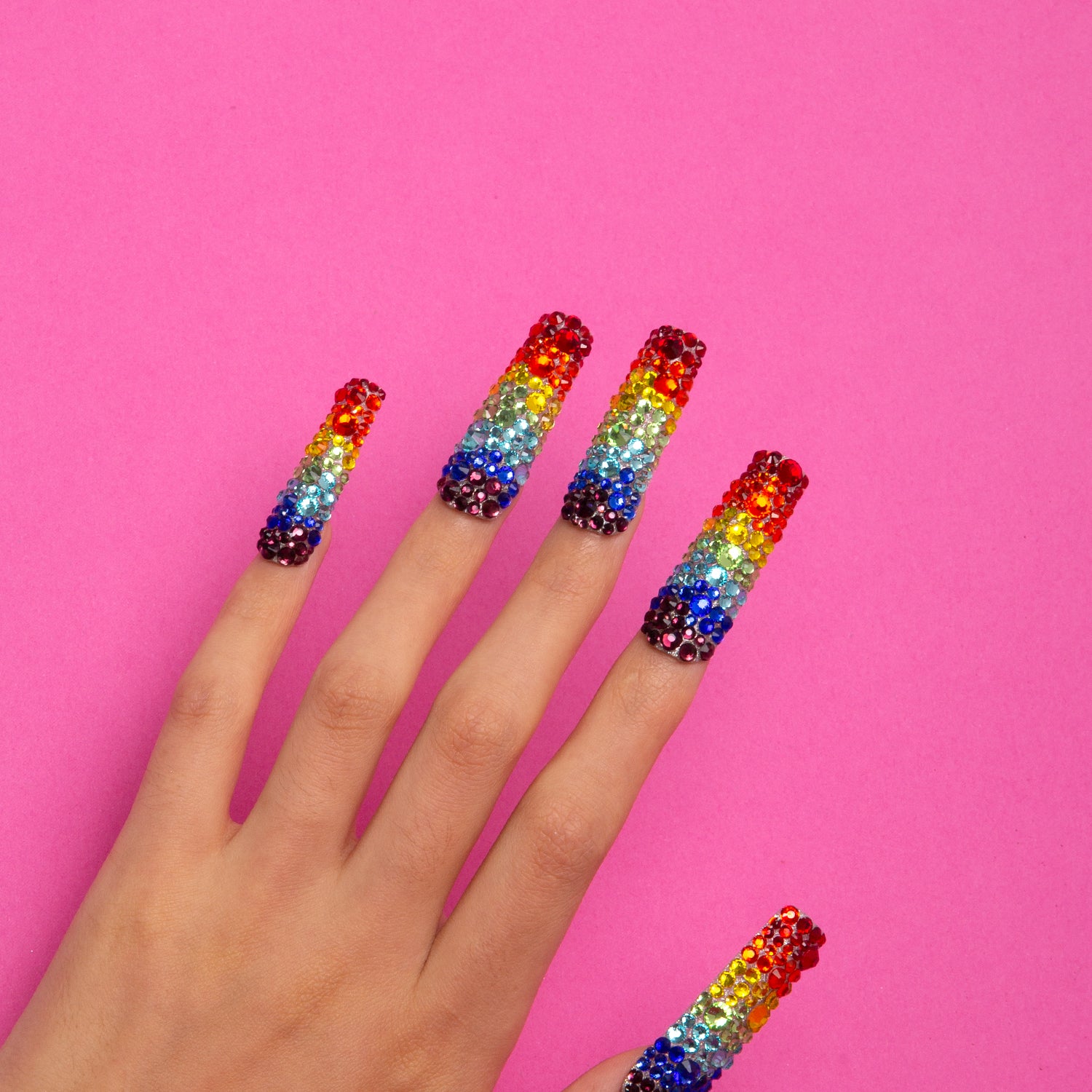 Rainbow Handmade Square Nails H90