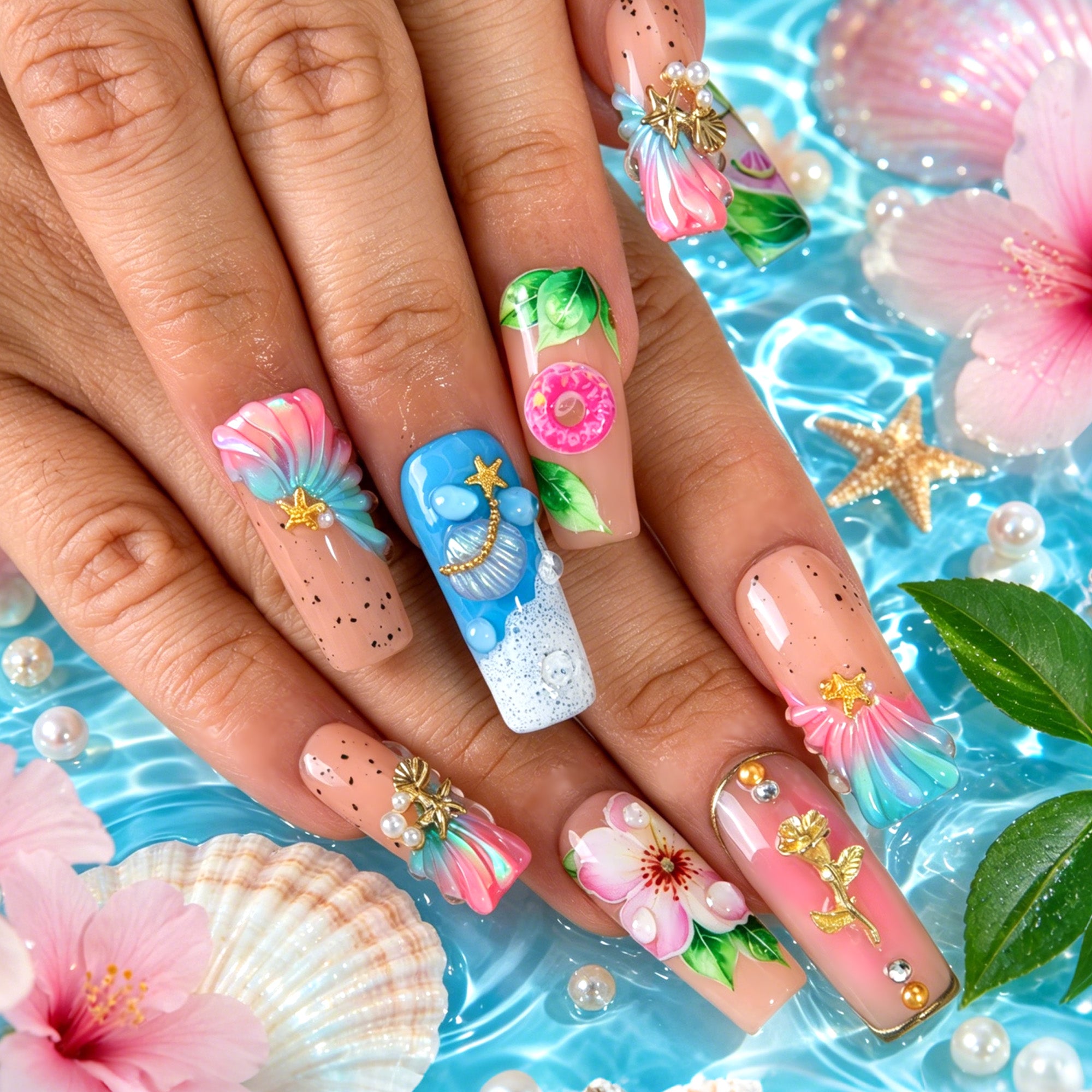 Tropical Crush Handmade Nails H900