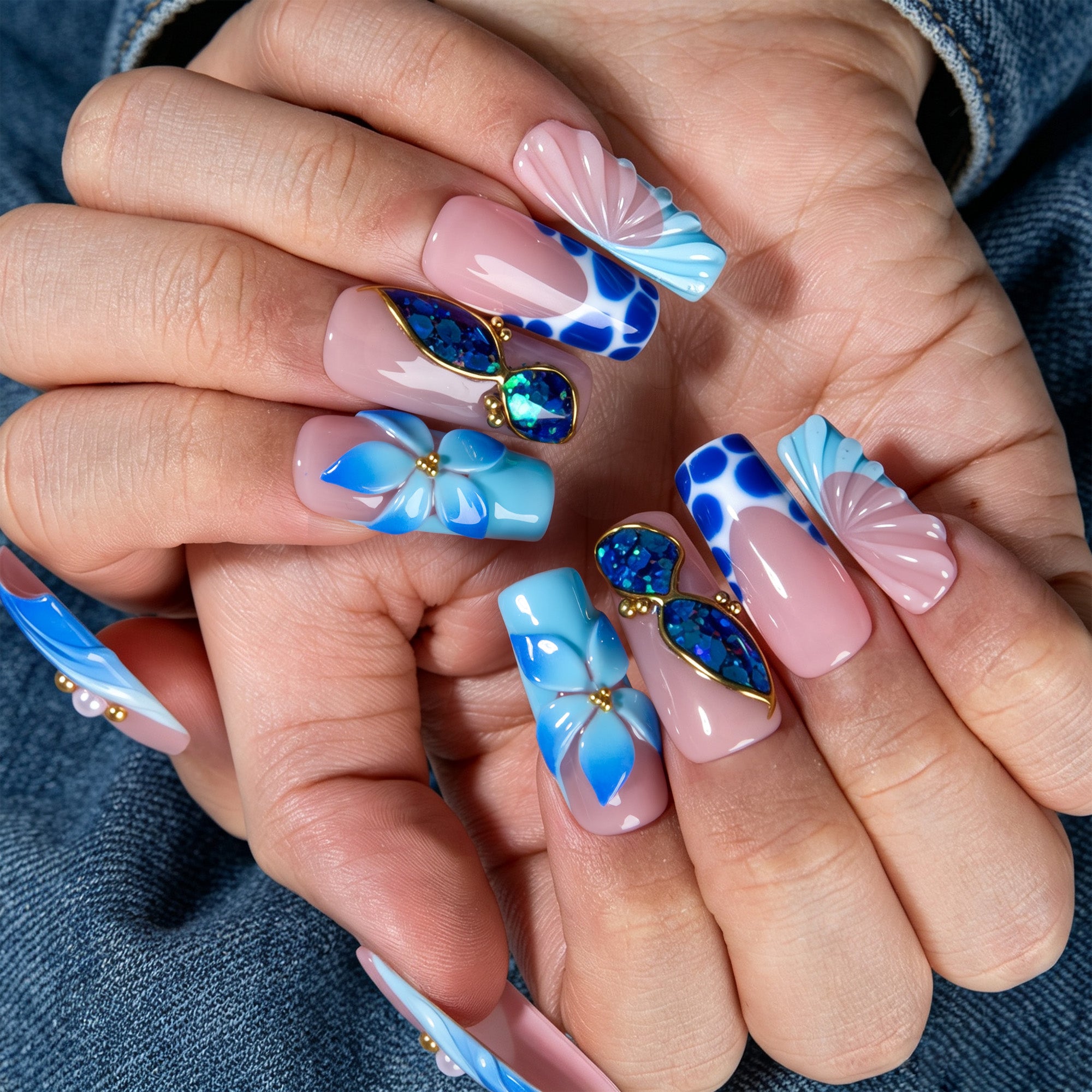 Glacier Wing Handmade Nails H906