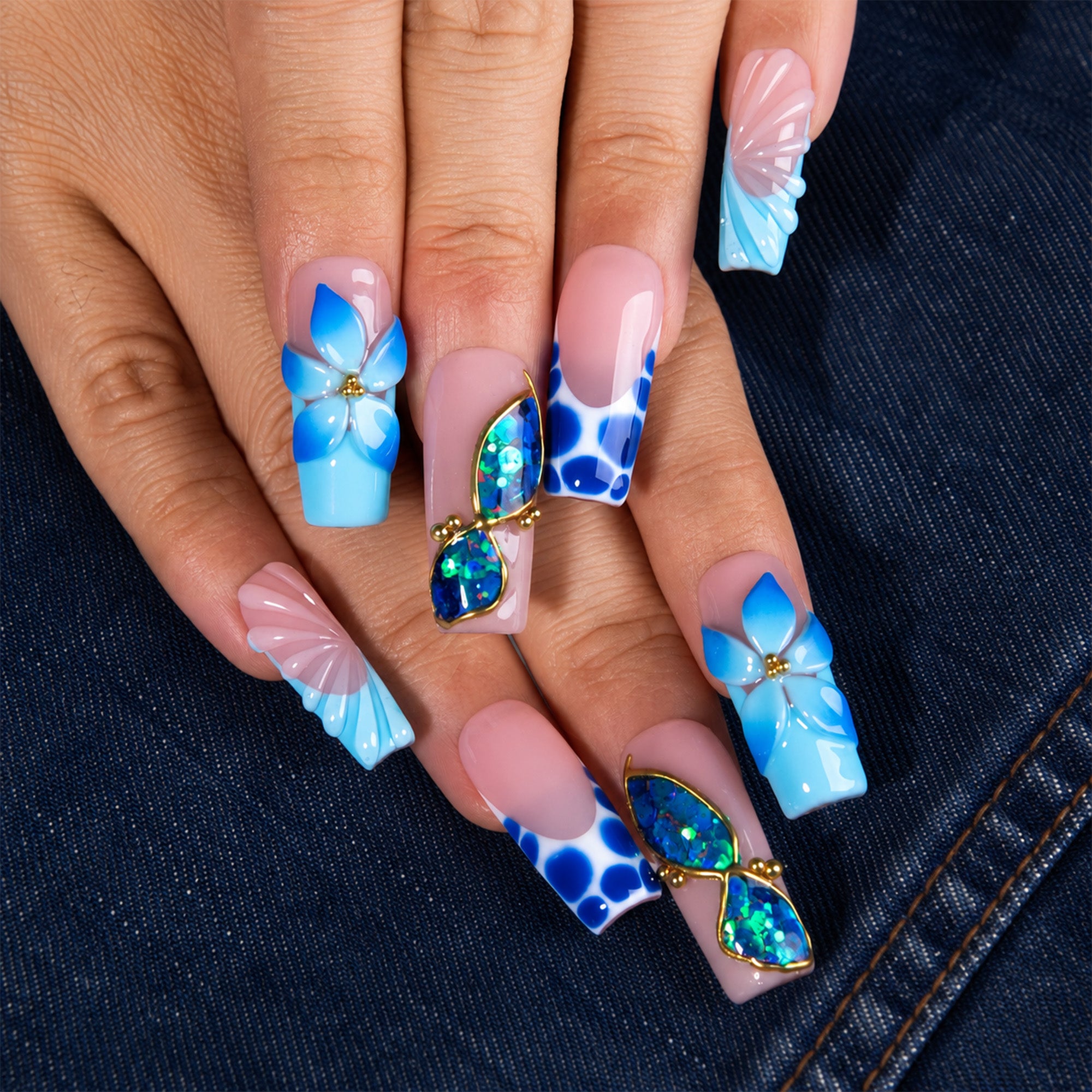 Glacier Wing Handmade Nails H906