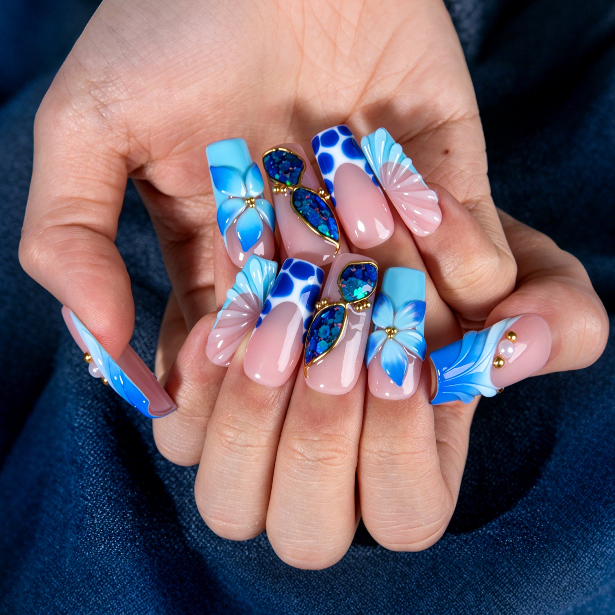 Glacier Wing Handmade Nails H906