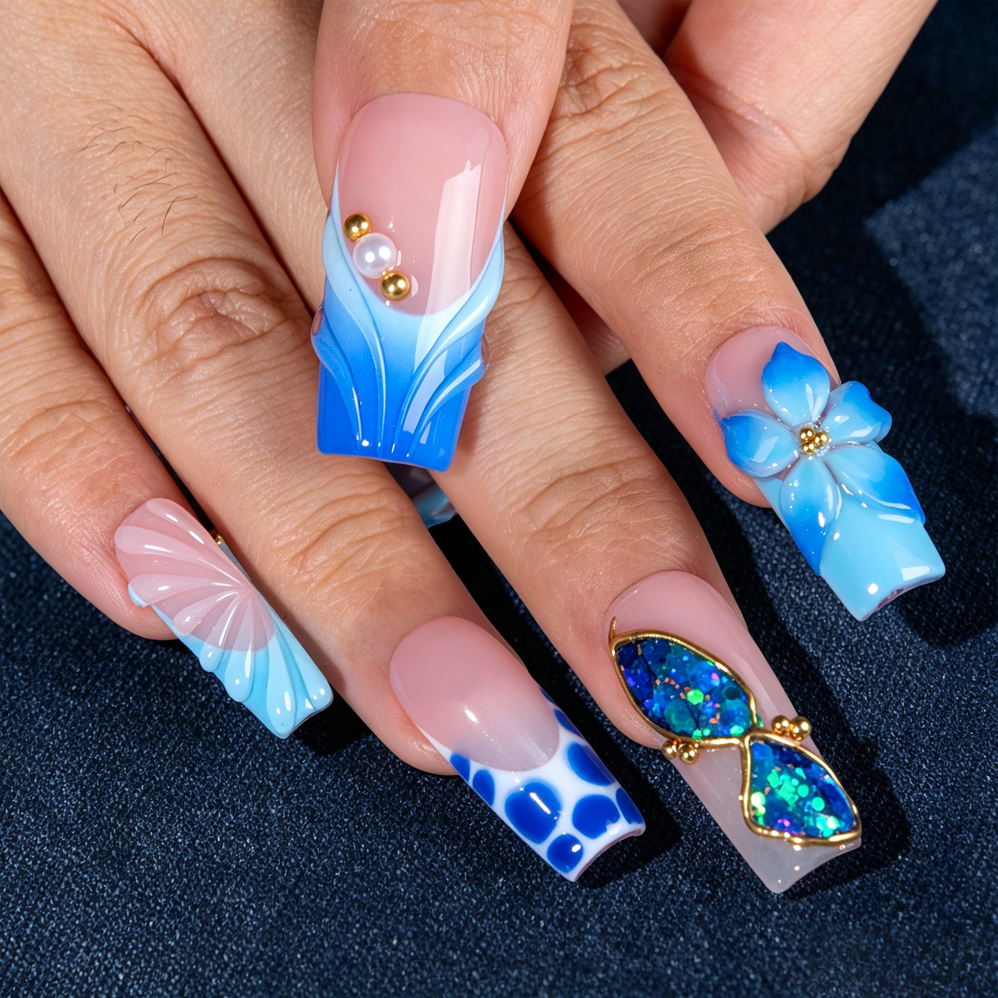 Glacier Wing Handmade Nails H906
