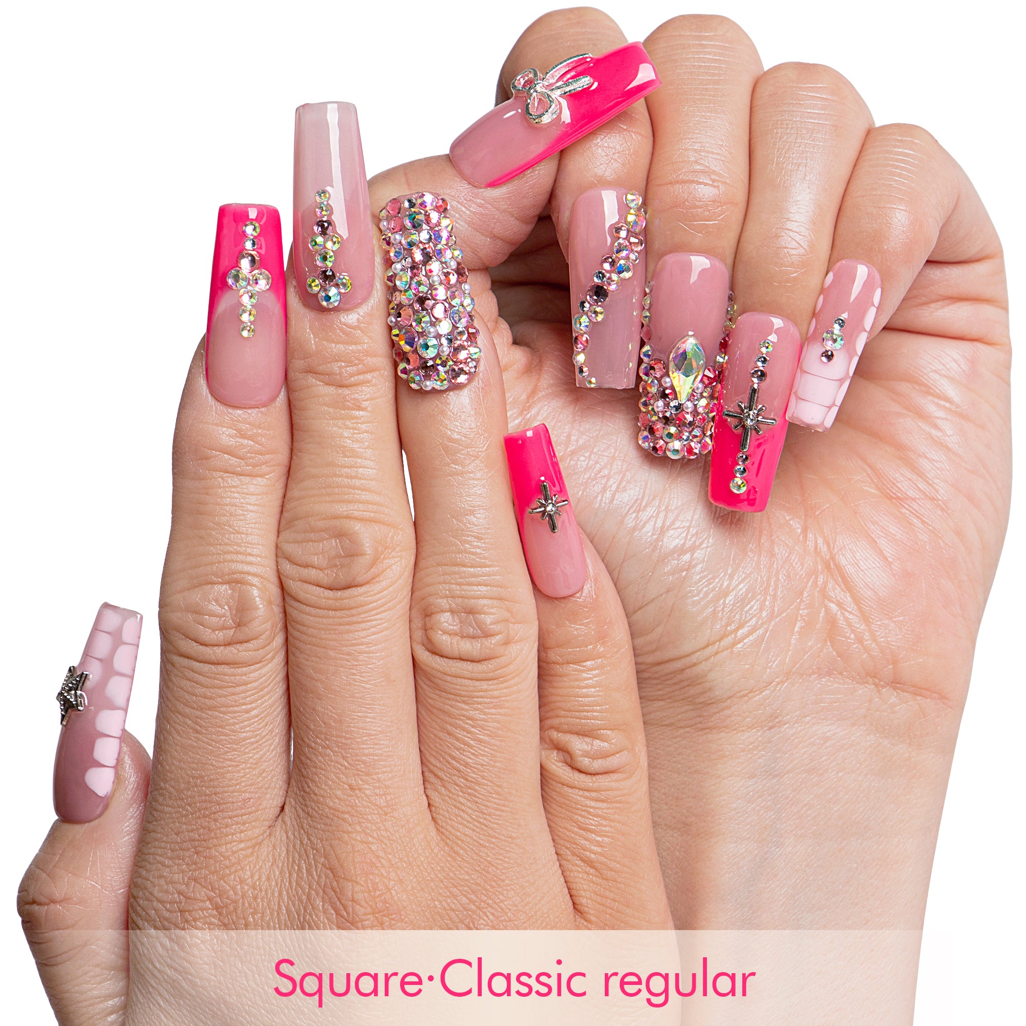 Pink Stardom Handmade Nails H909
