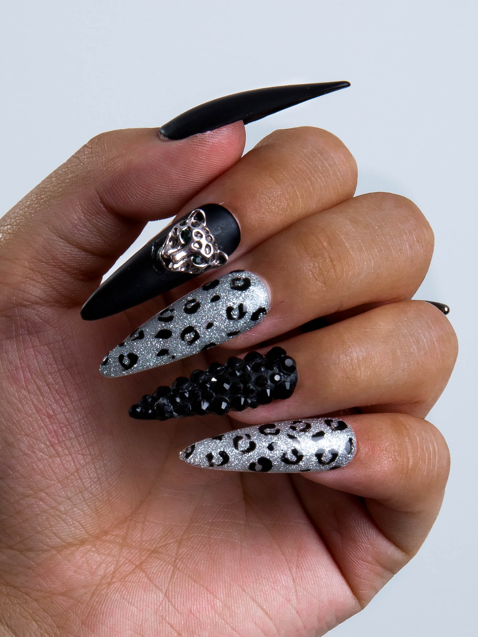 American cheetah press on nails