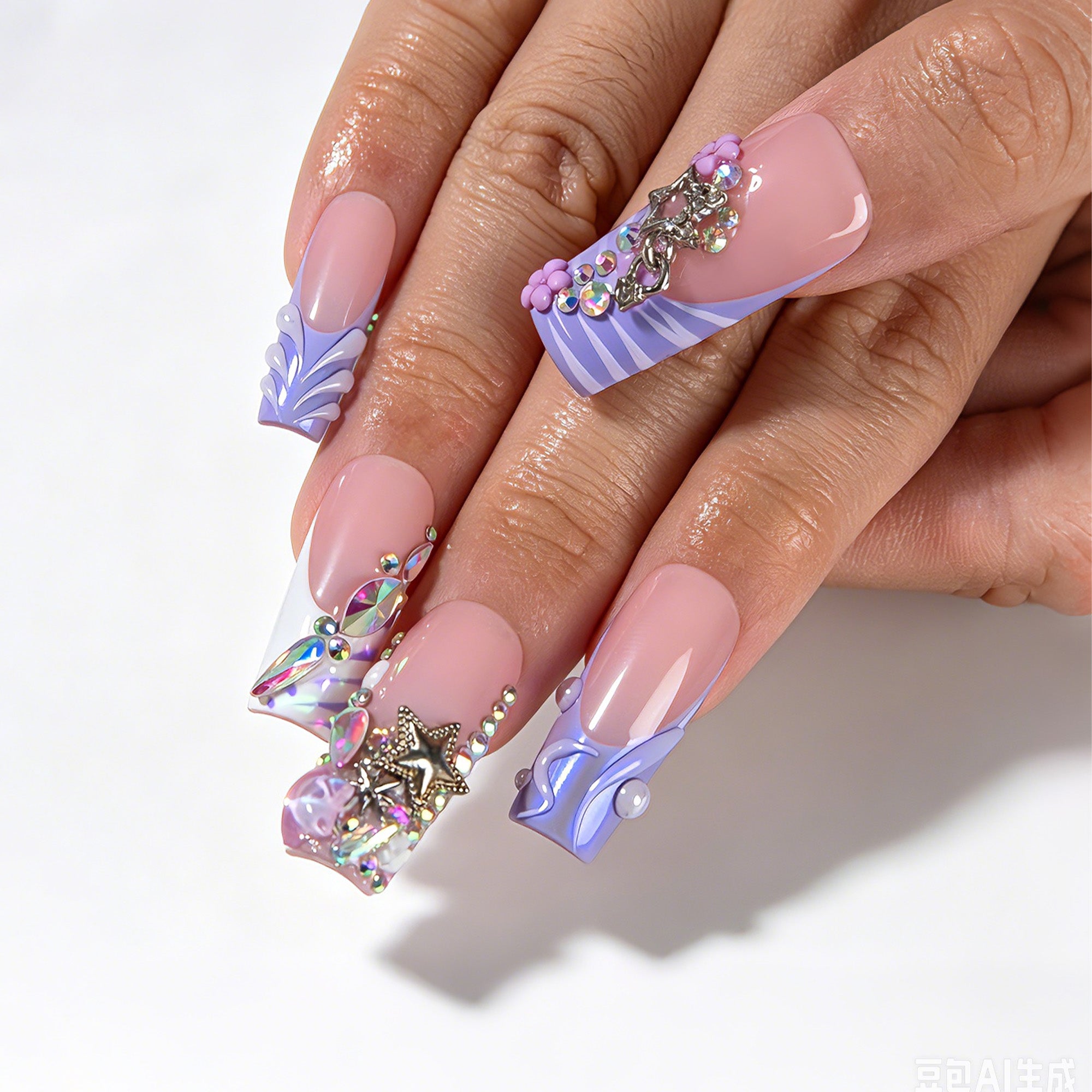 Starlight Tide Handmade Nails H910