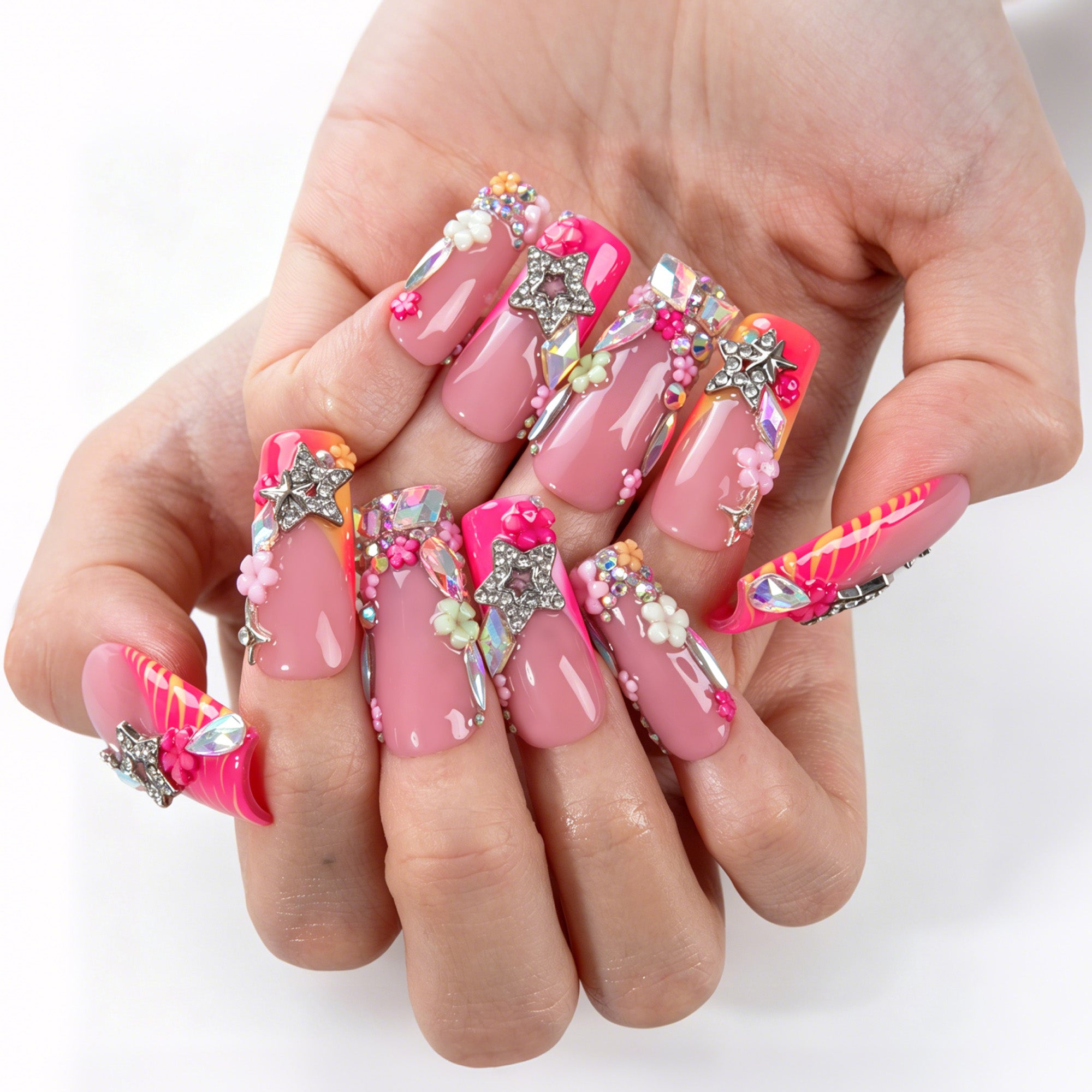 Peach Star Handmade Nails H916