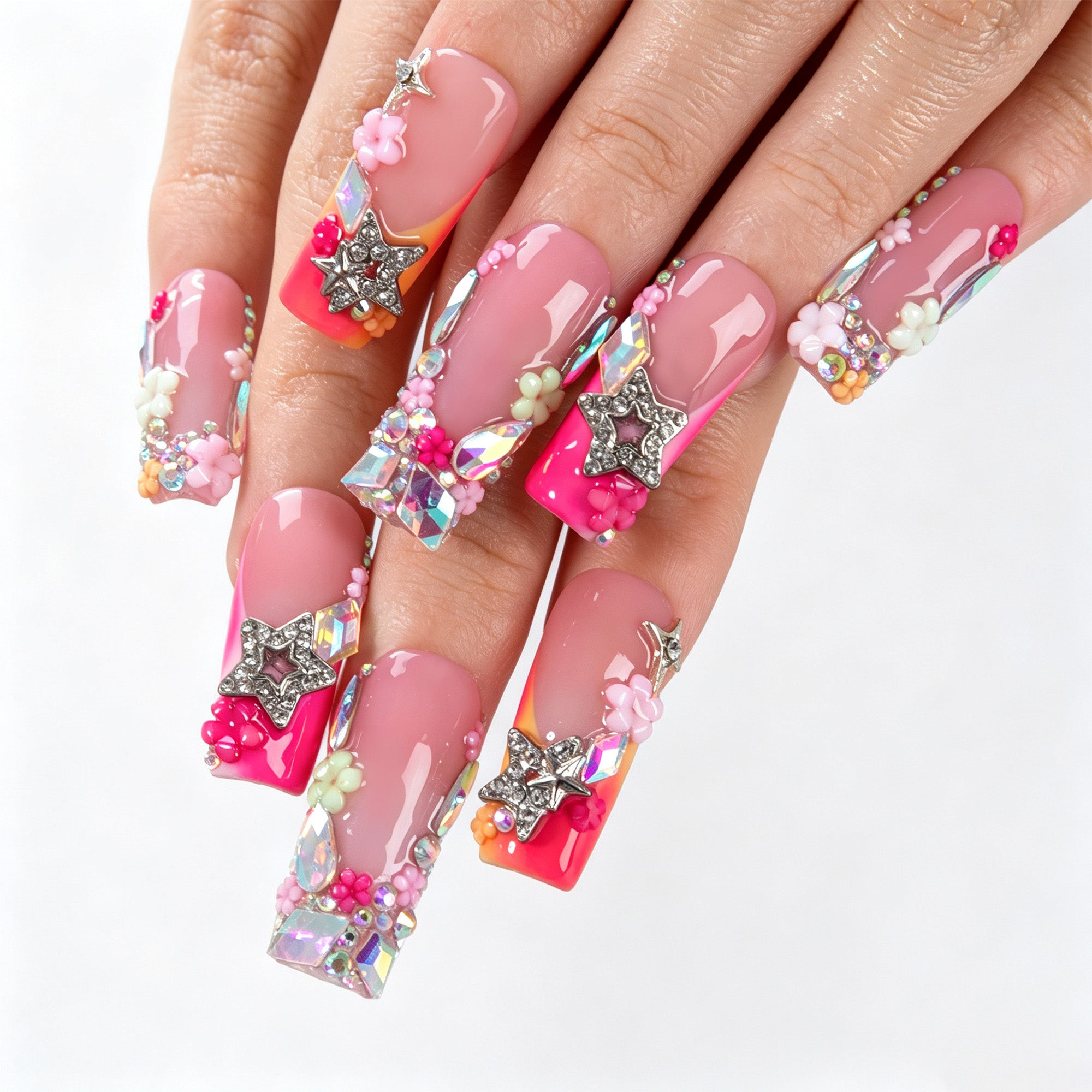 Peach Star Handmade Nails H916