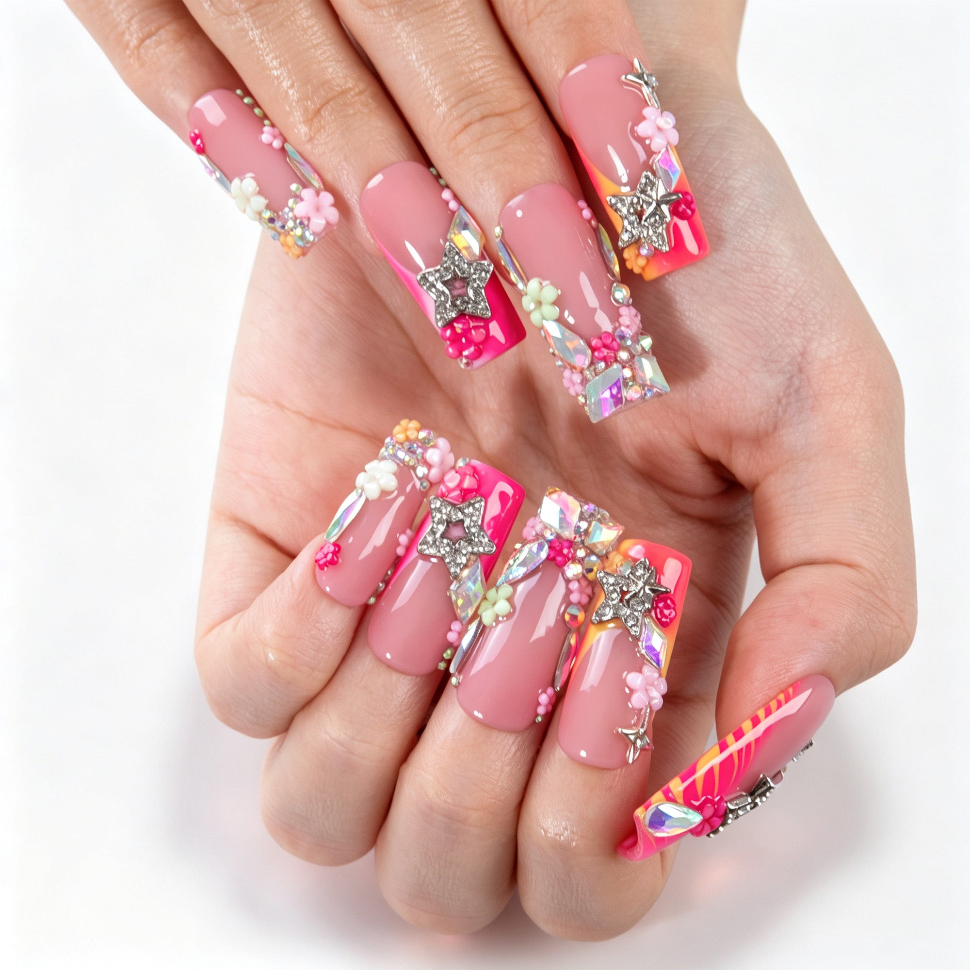 Peach Star Handmade Nails H916