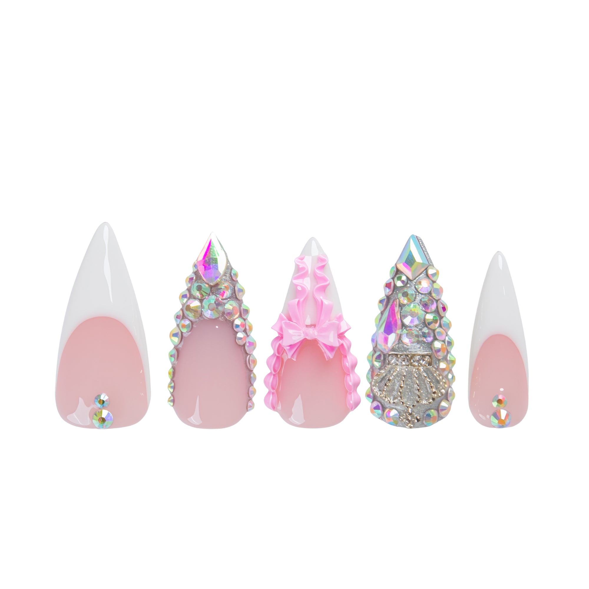 Pink Coronation Handmade Nails H919