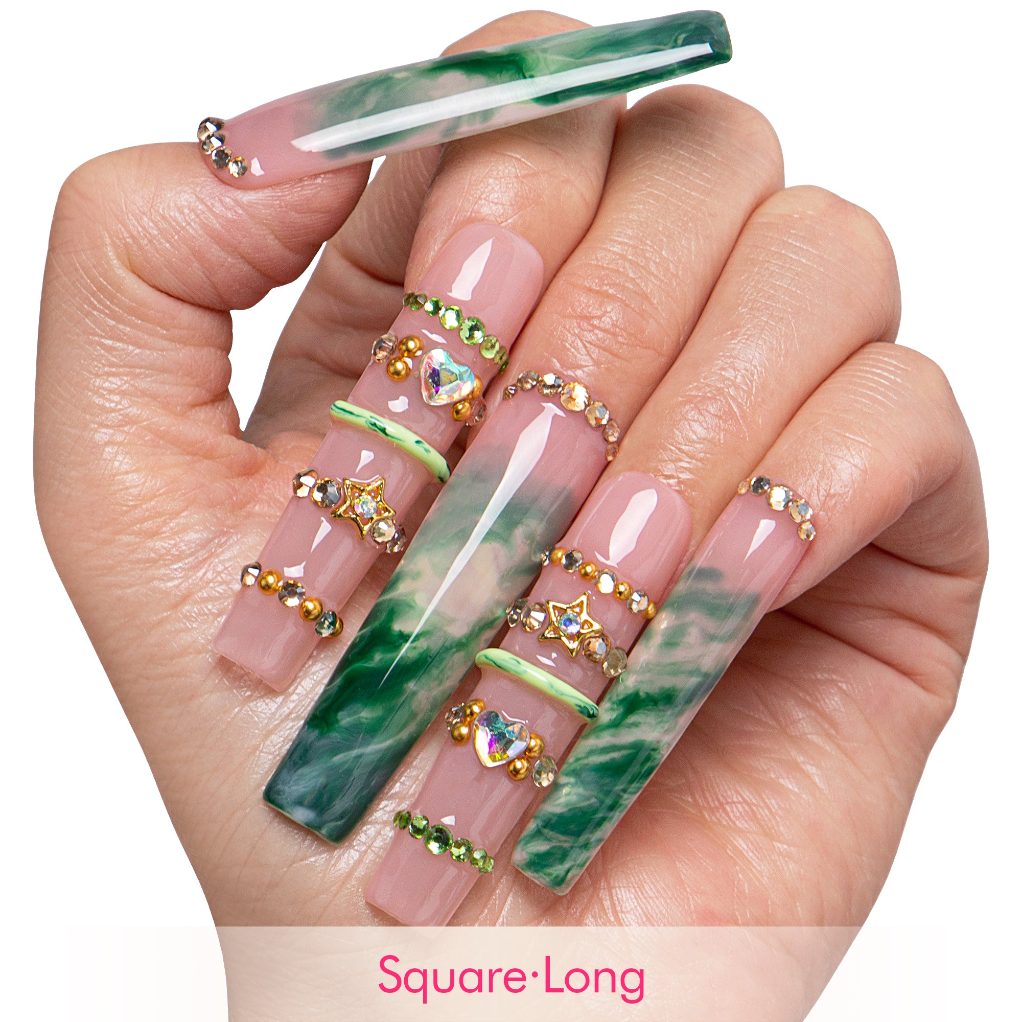 Emerald Wish Handmade Nails H927