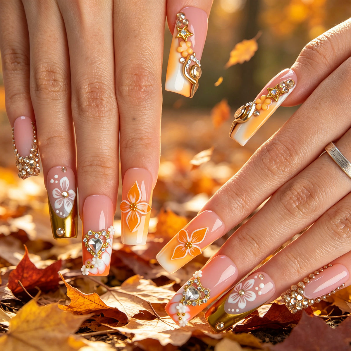 Golden Harmony Handmade Nails H948