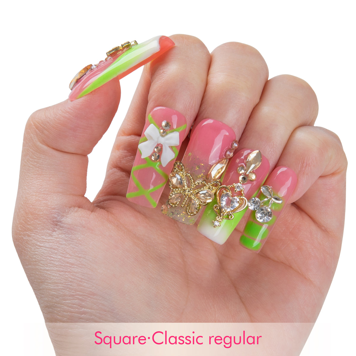 Lime Blossom Handmade Nails H953