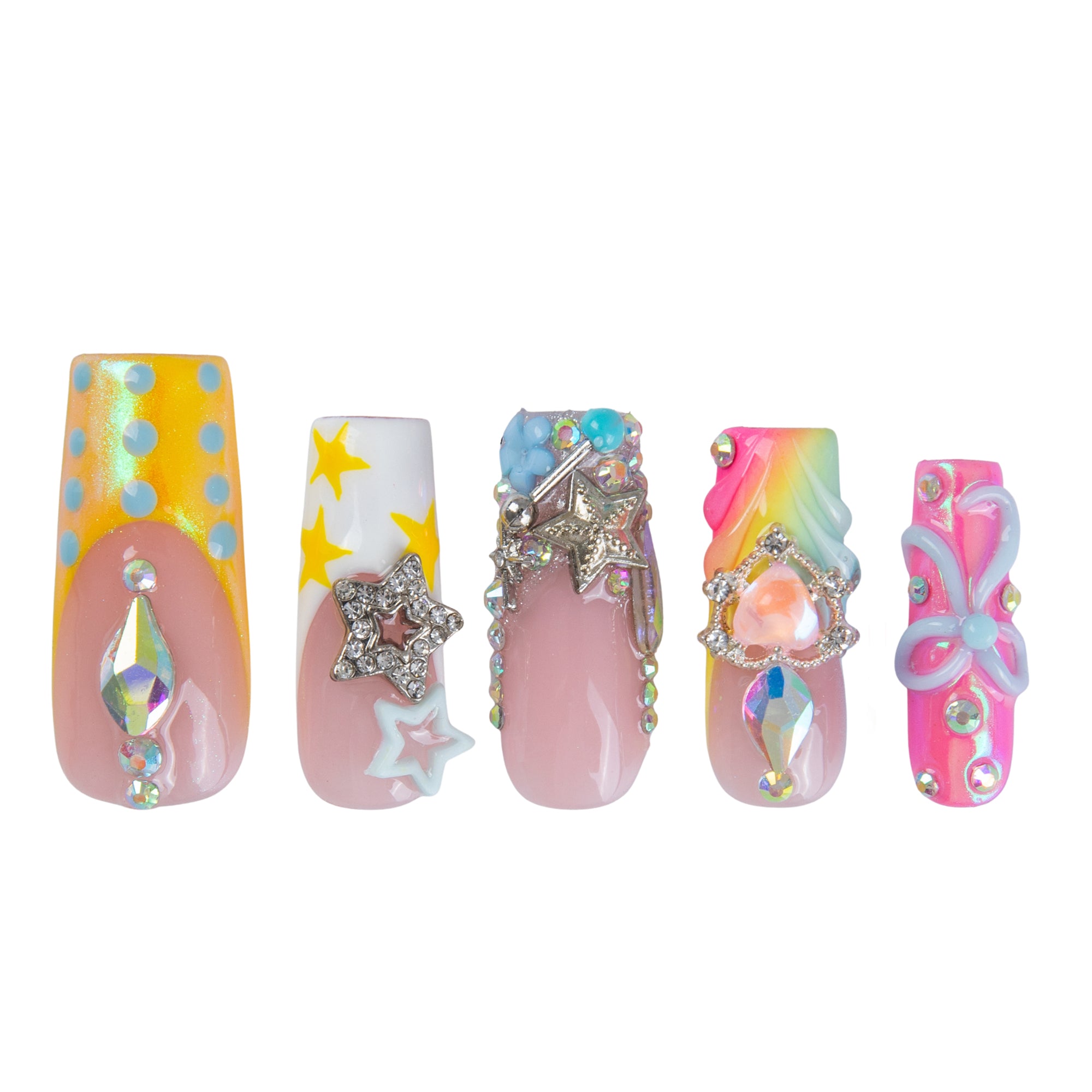 Pastel Stardust Handmade Nails H955