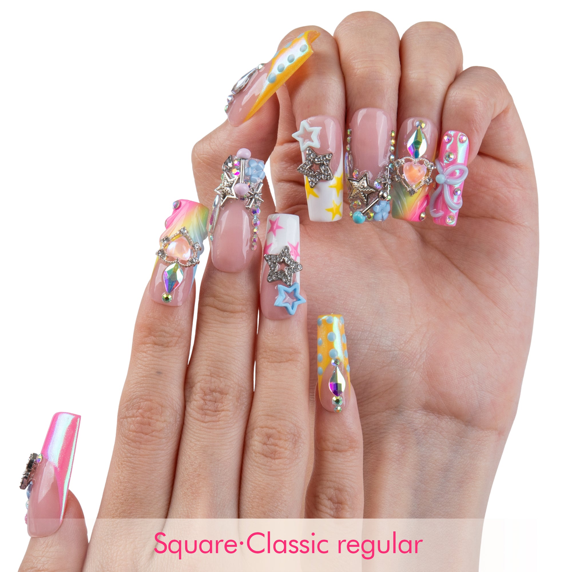 Pastel Stardust Handmade Nails H955