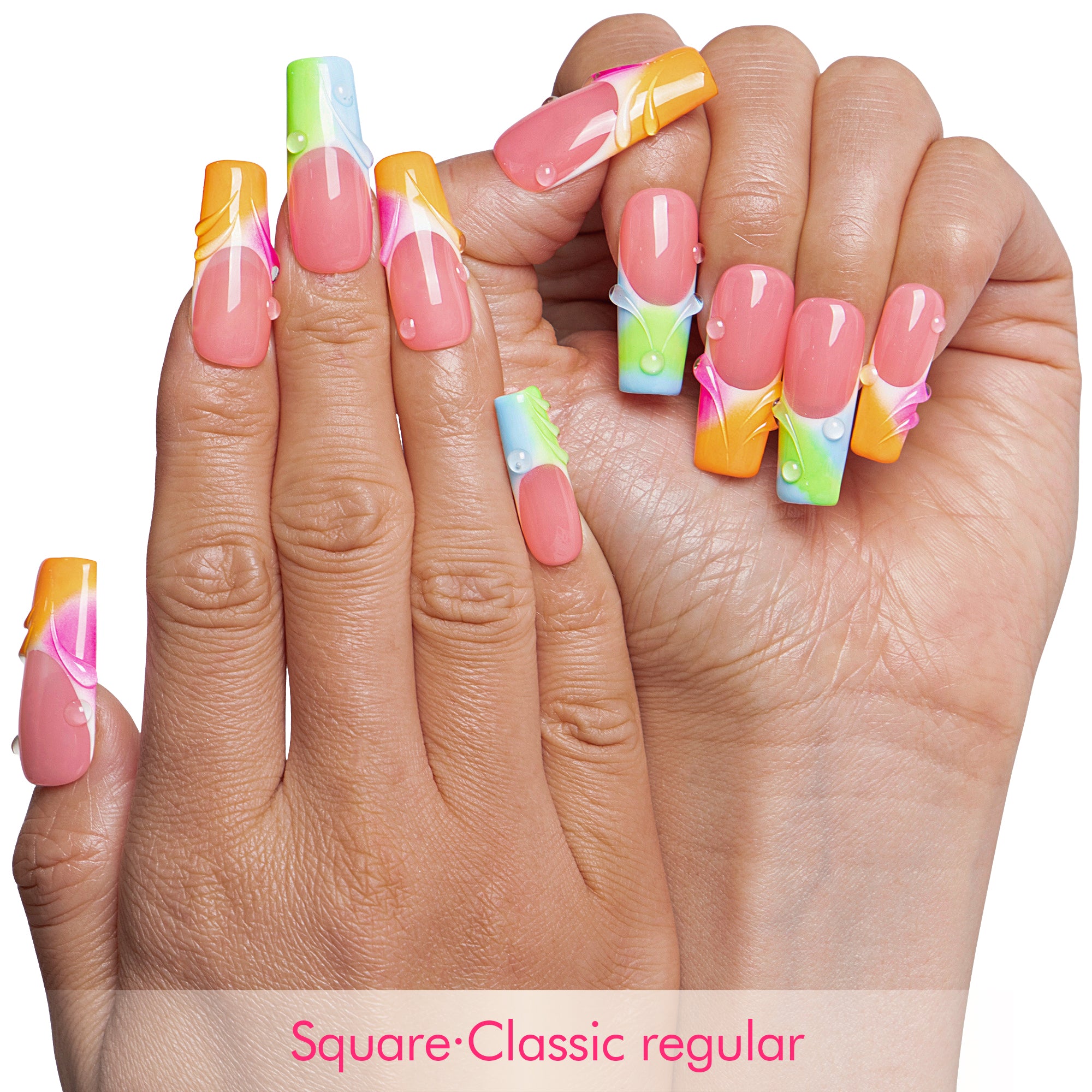 Color Cascade Handmade Nails H956