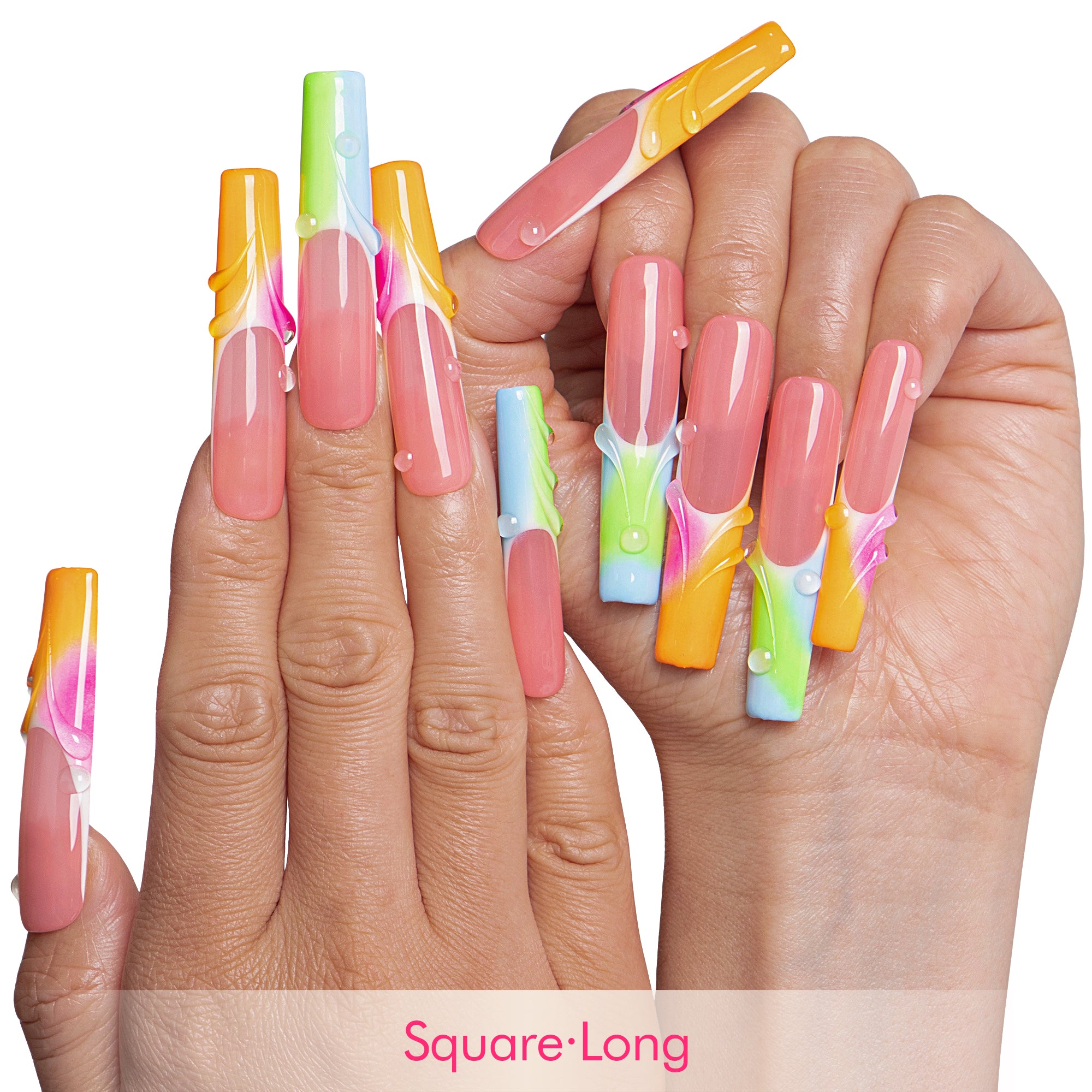 Color Cascade Handmade Nails H956