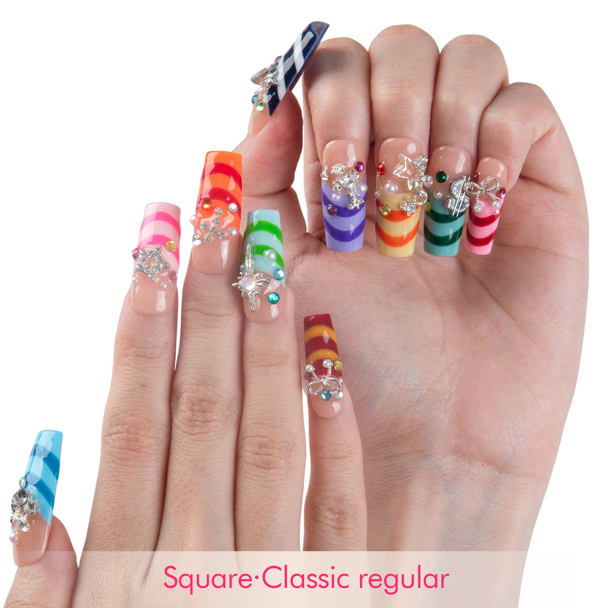 Candy Ribbon Handmade Nails H959